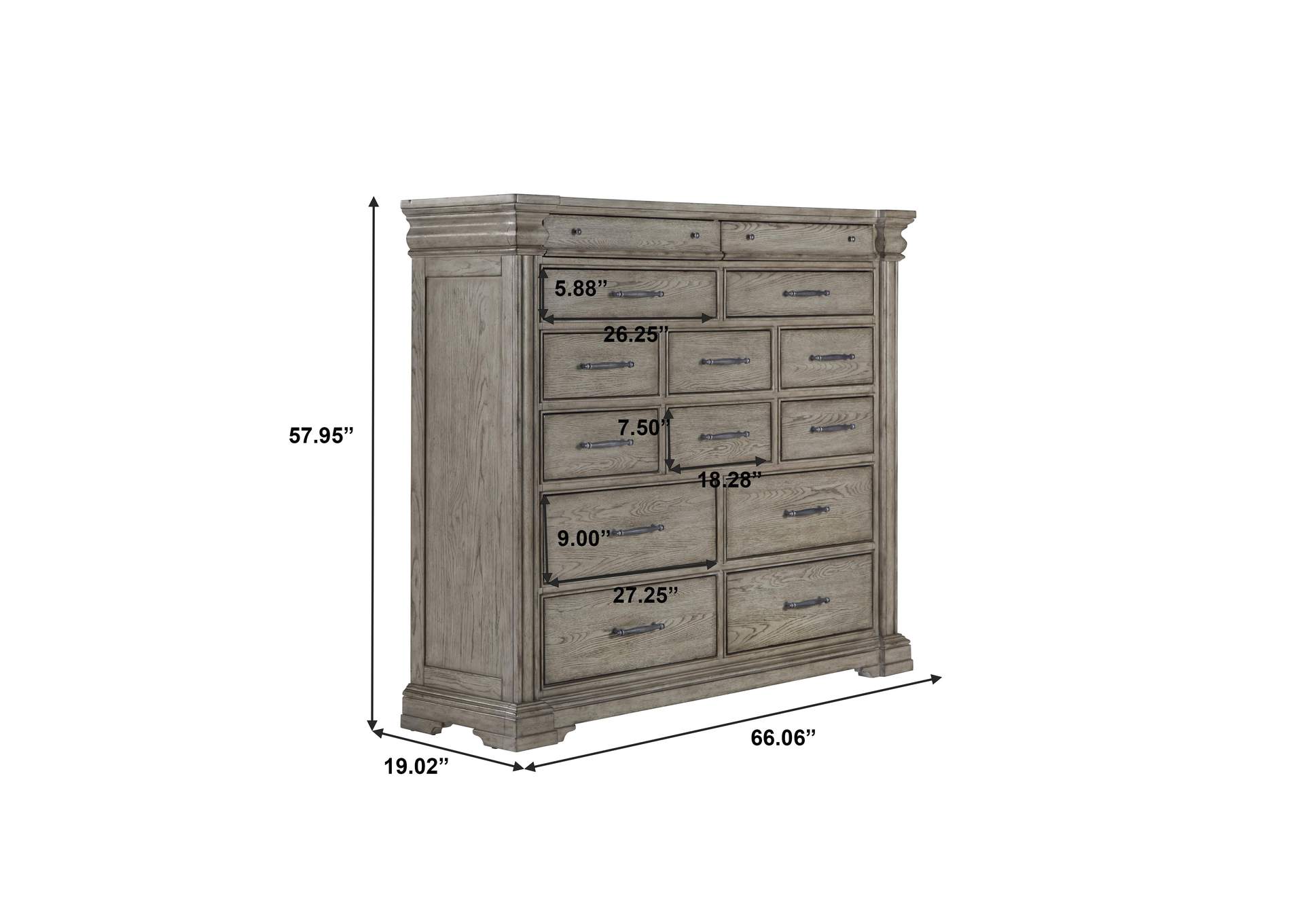 Madison Ridge 14 Drawer Master Chest in Heritage Taupe,Pulaski Furniture