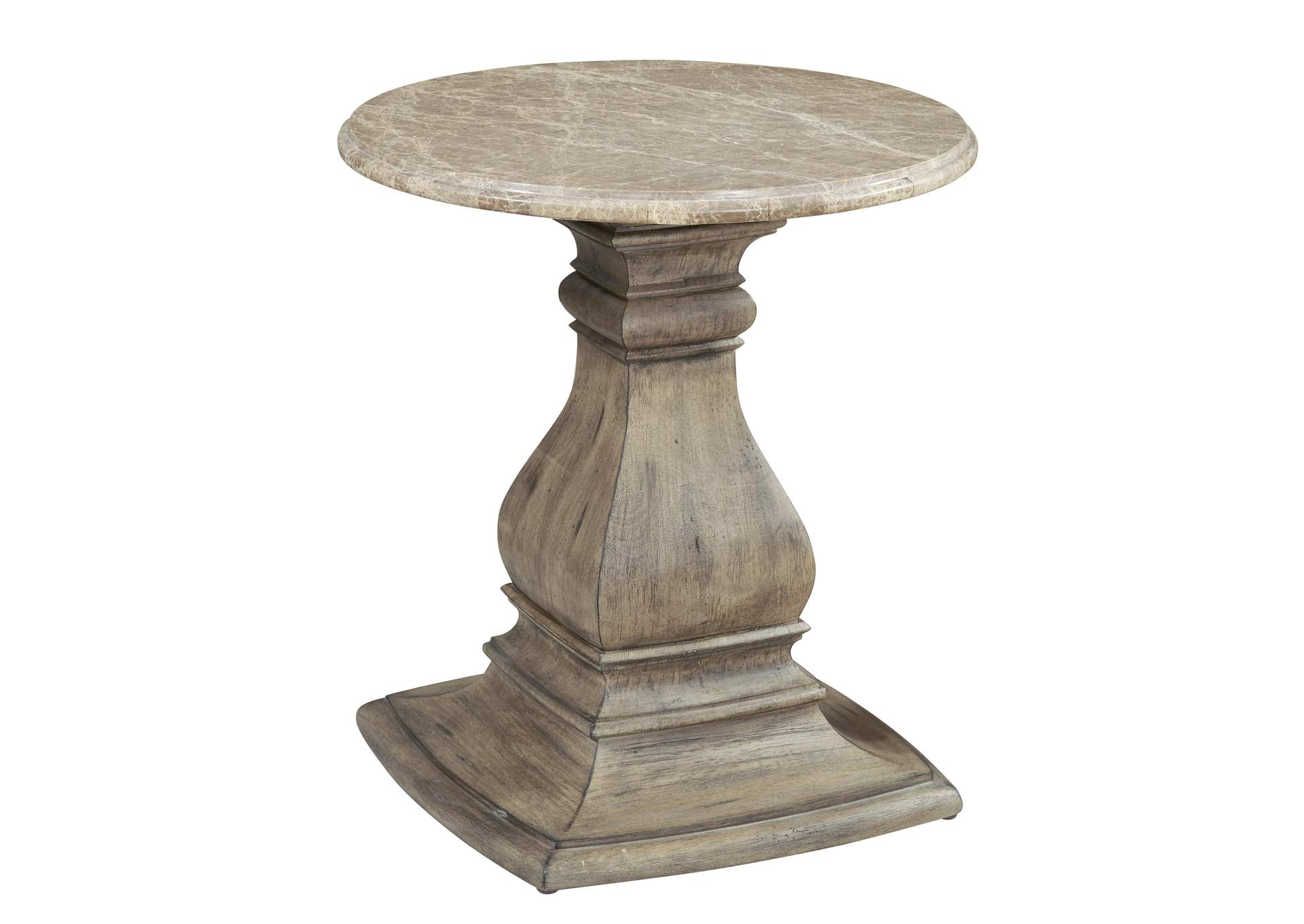 Garrison Cove Round End Table with Stone Top,Pulaski Furniture