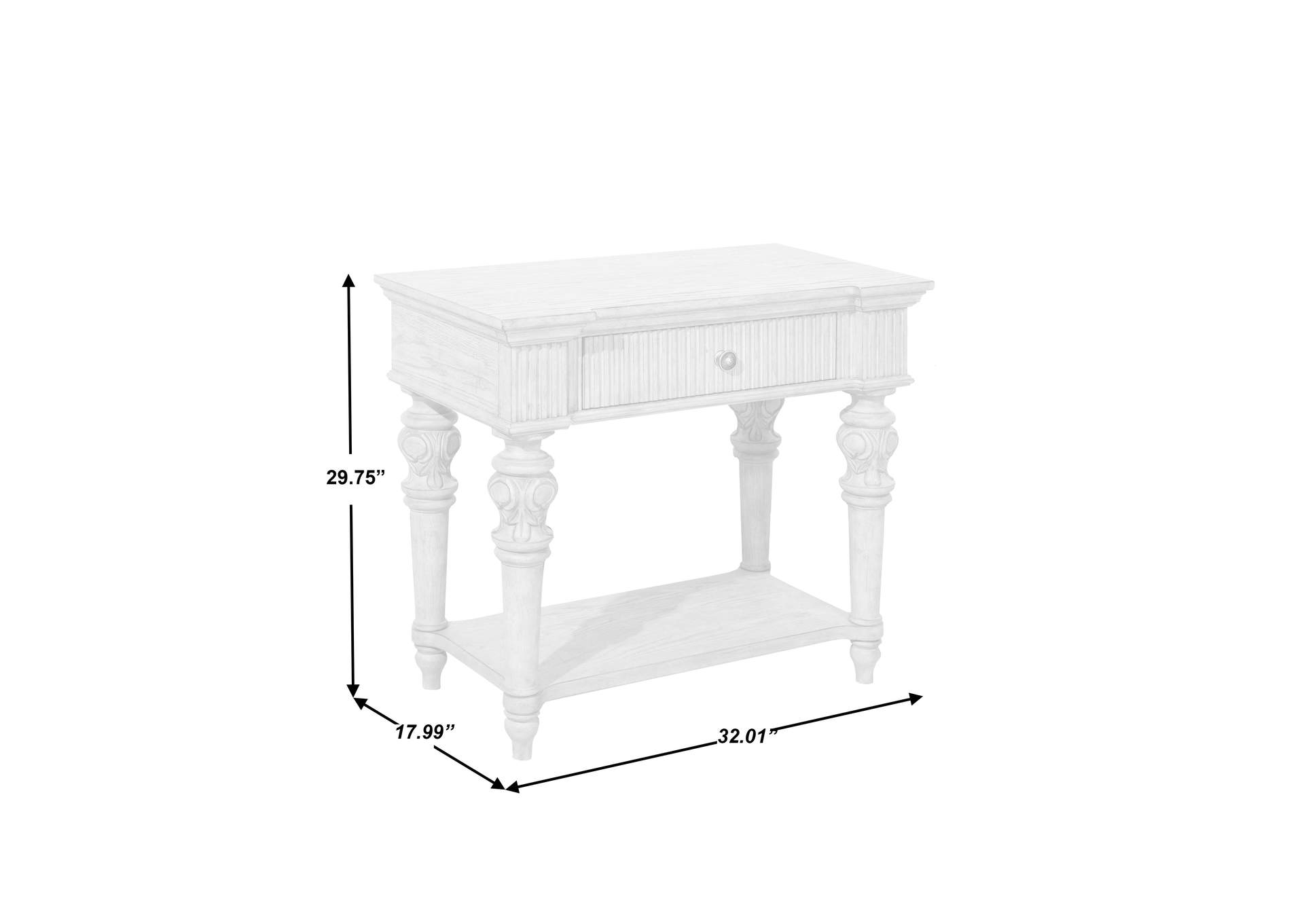 Kingsbury 1 Drawer USB Charging Open Nightstand,Pulaski Furniture