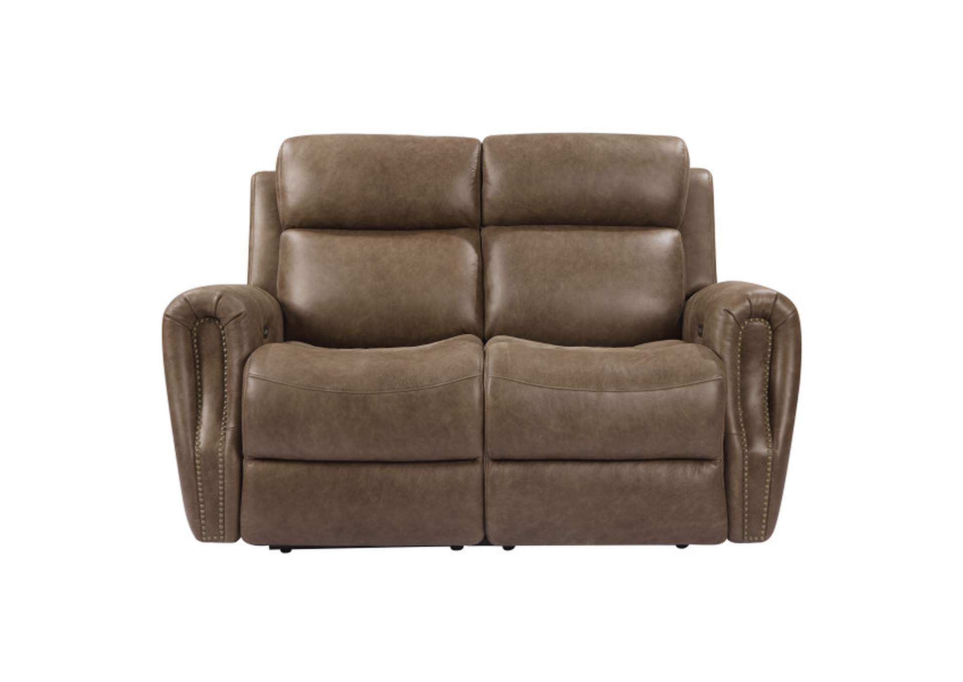 Riley Light Brown Leather Sofa Set W/ Sofa & Loveseat,Pulaski Furniture