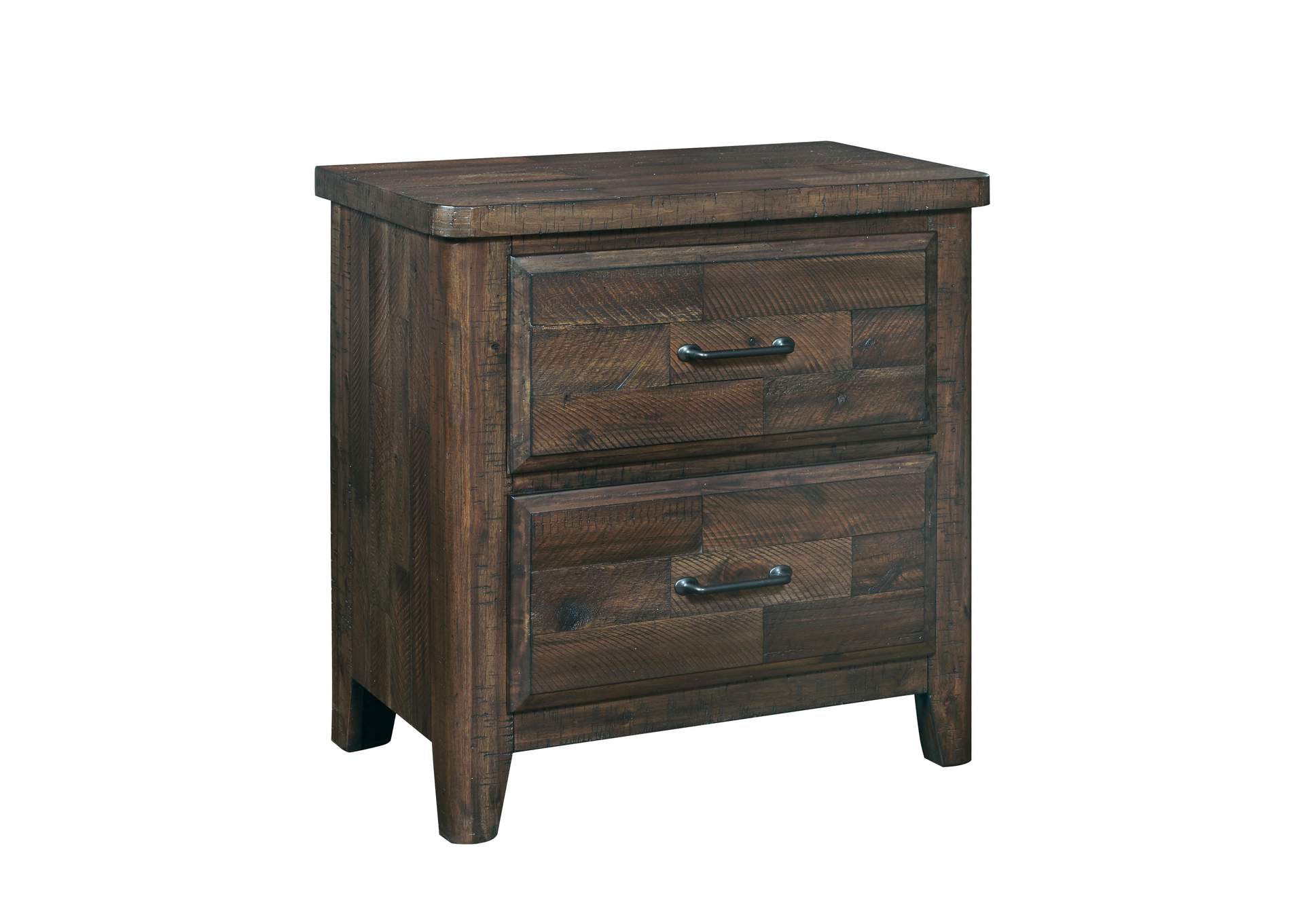 Sawmill 2-Drawer Farmhouse Nightstand with USB port,Pulaski Furniture