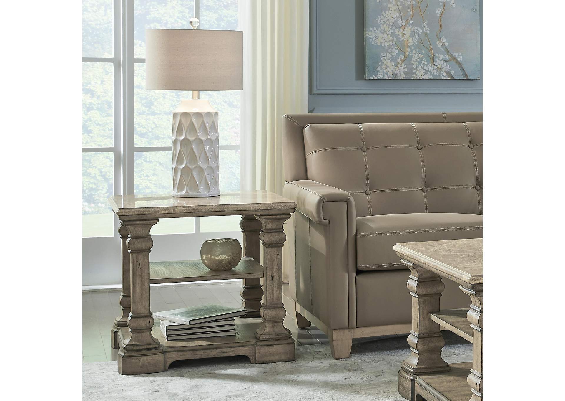 Garrison Cove Stone-Top End Table,Pulaski Furniture