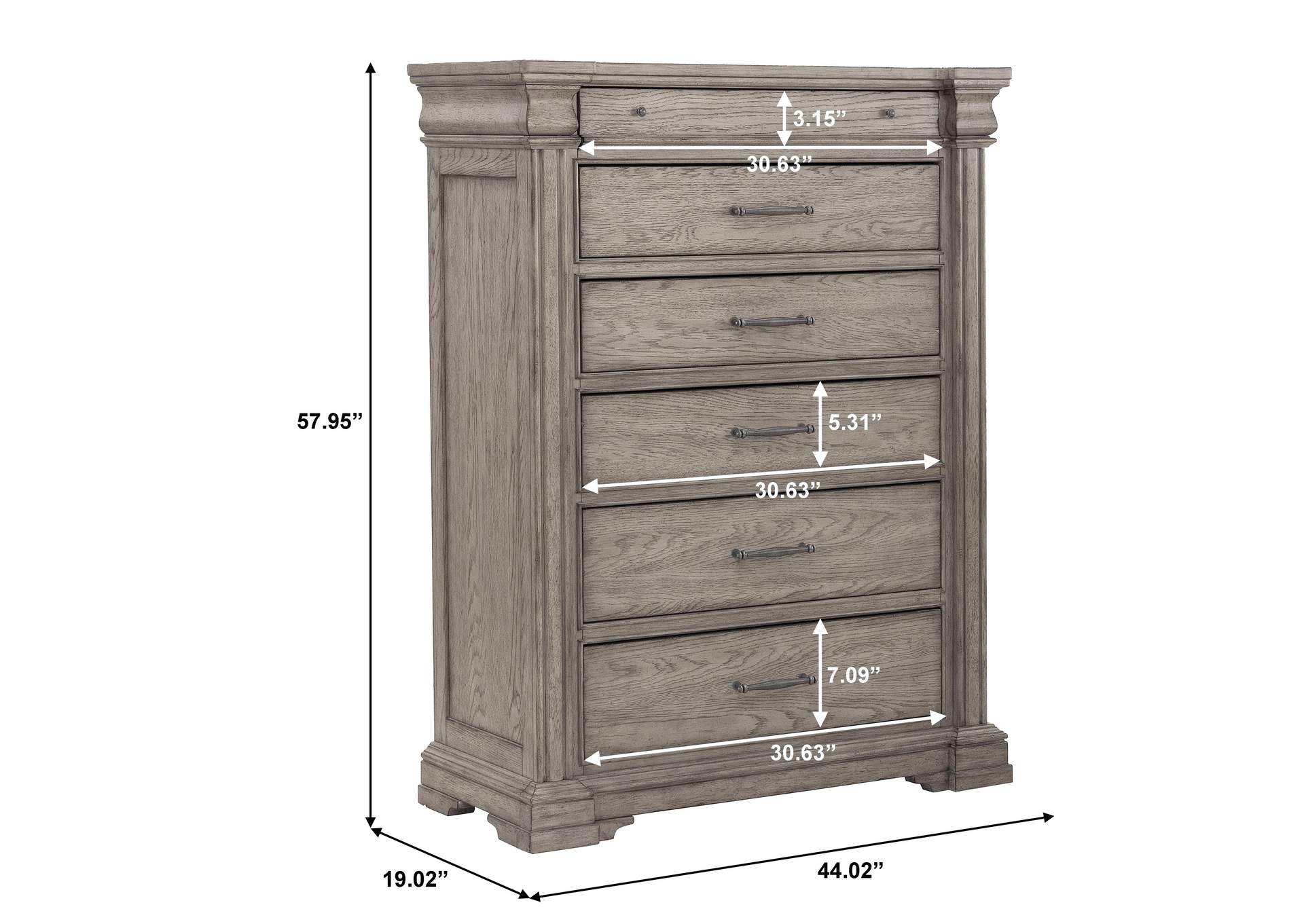 Madison Ridge 6 Drawer Chest in Heritage Taupe,Pulaski Furniture