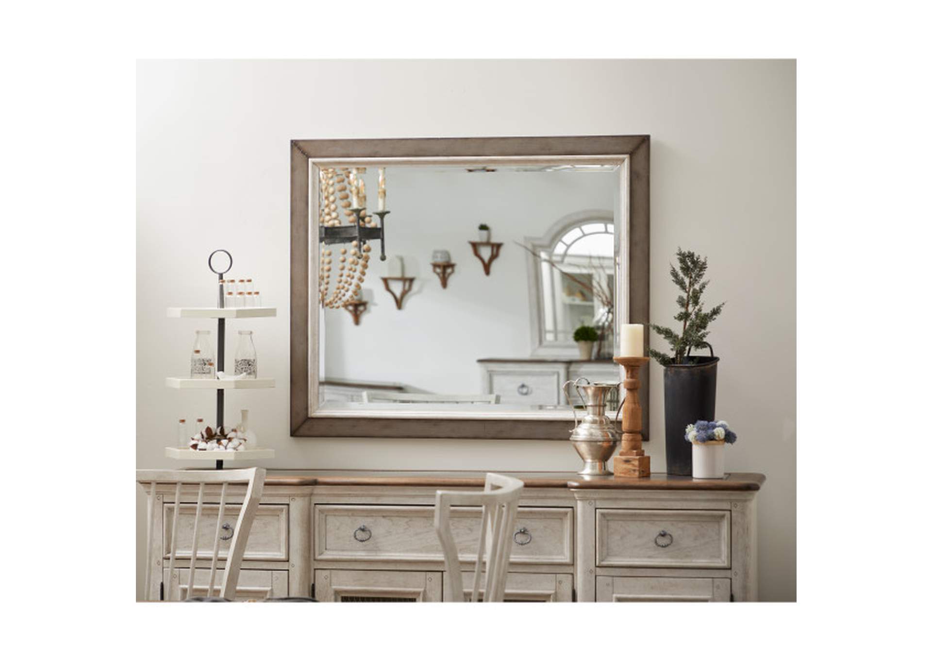 Glendale Estates Landscape Framed Dresser Mirror,Pulaski Furniture