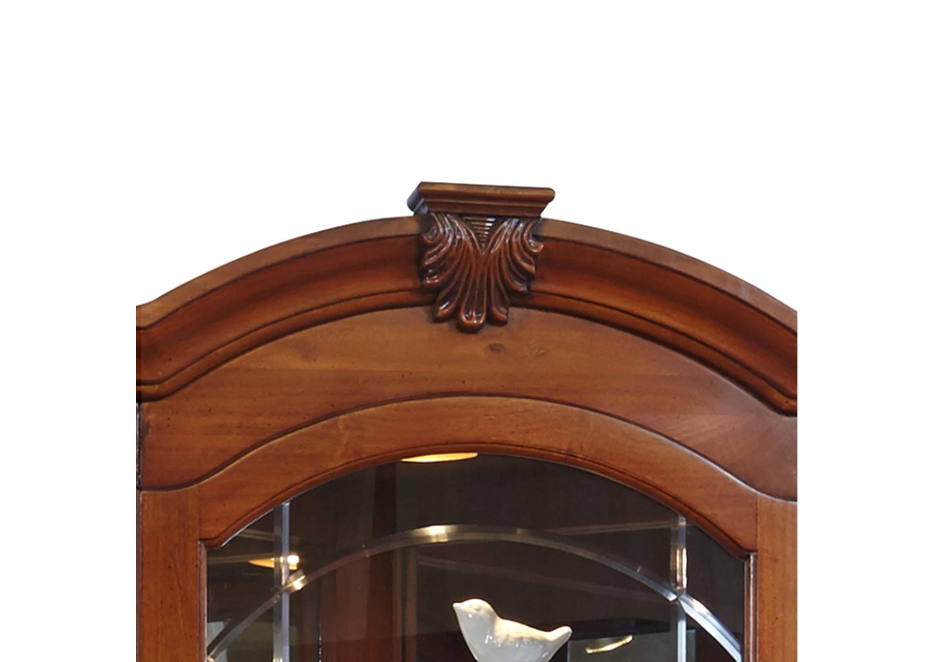 Mirrored Corner Curio Cabinet in Warm Cherry Brown,Pulaski Furniture