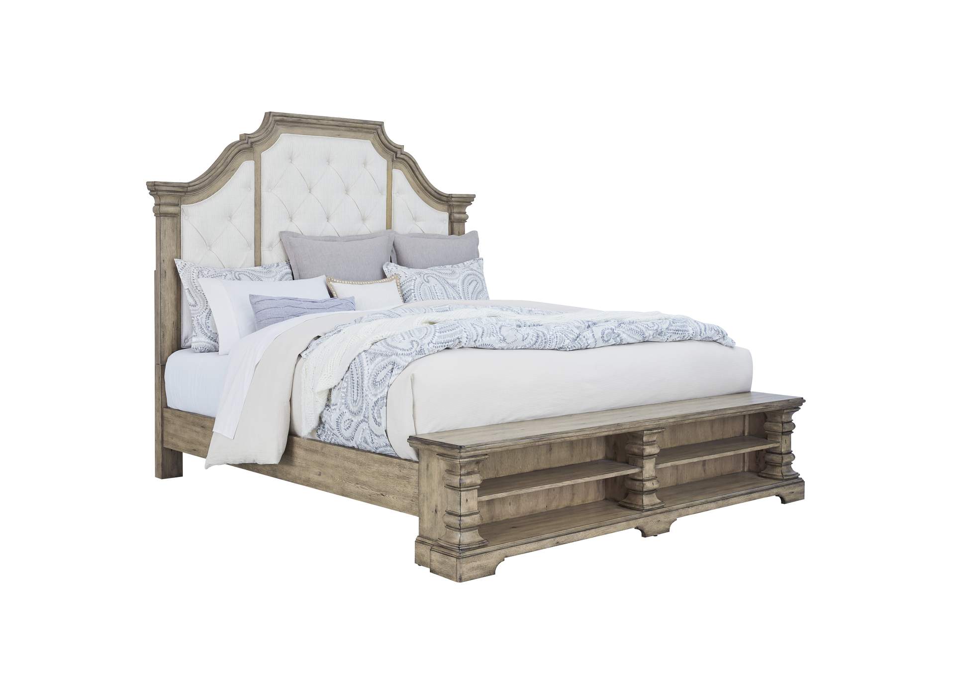 Garrison Cove King Upholstered Bed with Storage Footboard,Pulaski Furniture