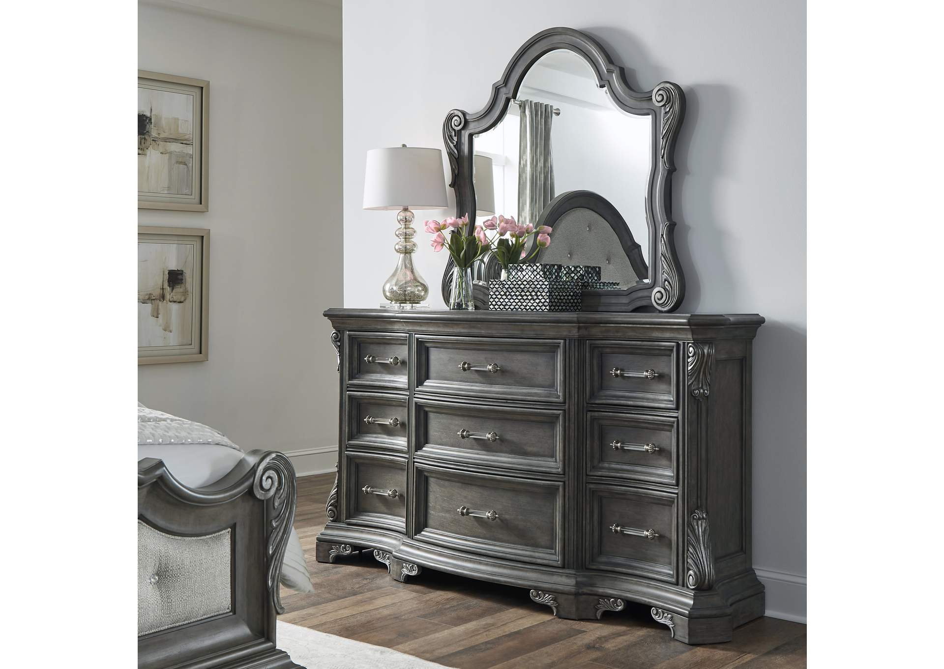 Vivian 9 Drawer Dresser and Mirror Set,Pulaski Furniture