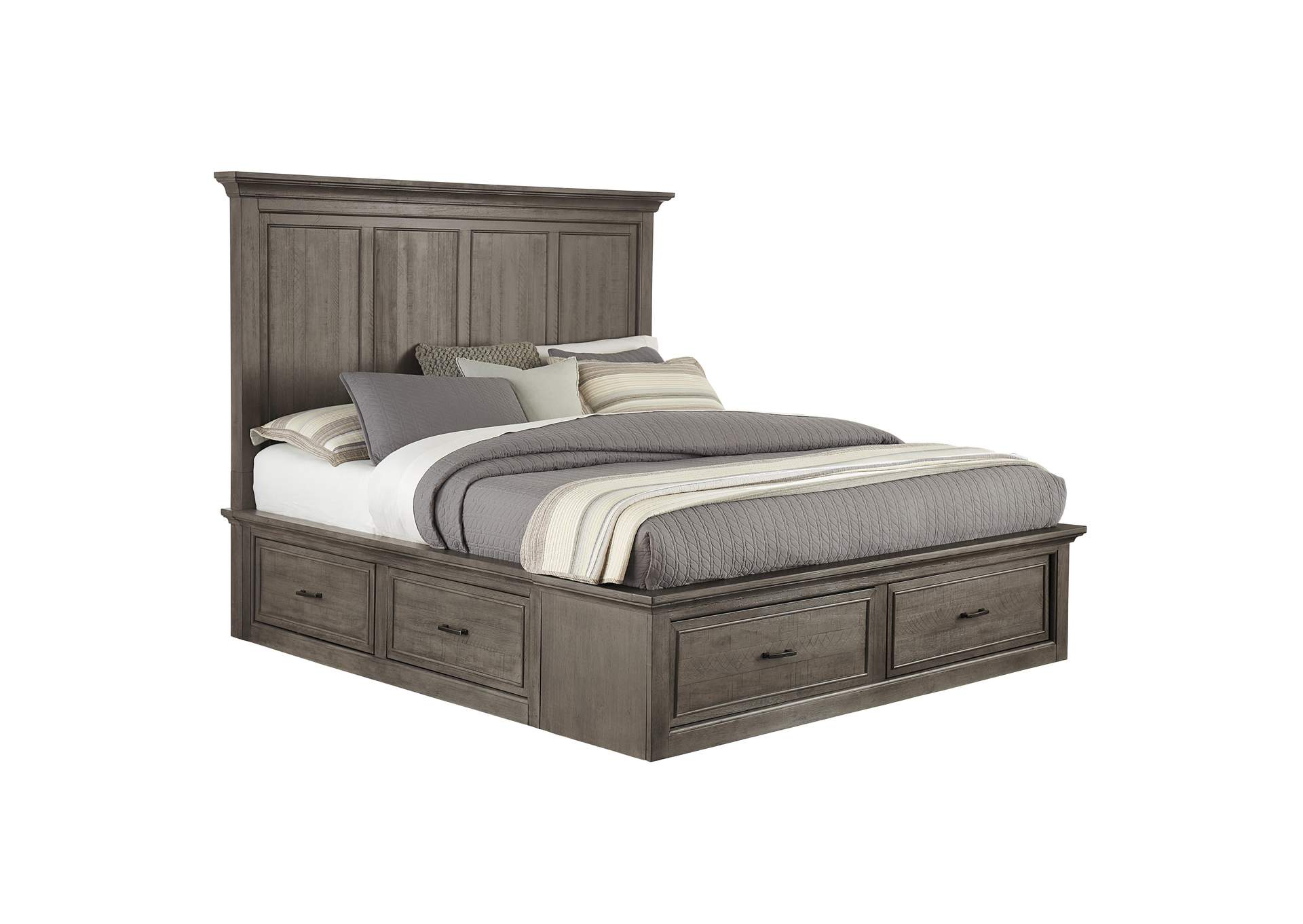 Chatham Park Queen Panel Bed with Storage in Warm Gray,Pulaski Furniture