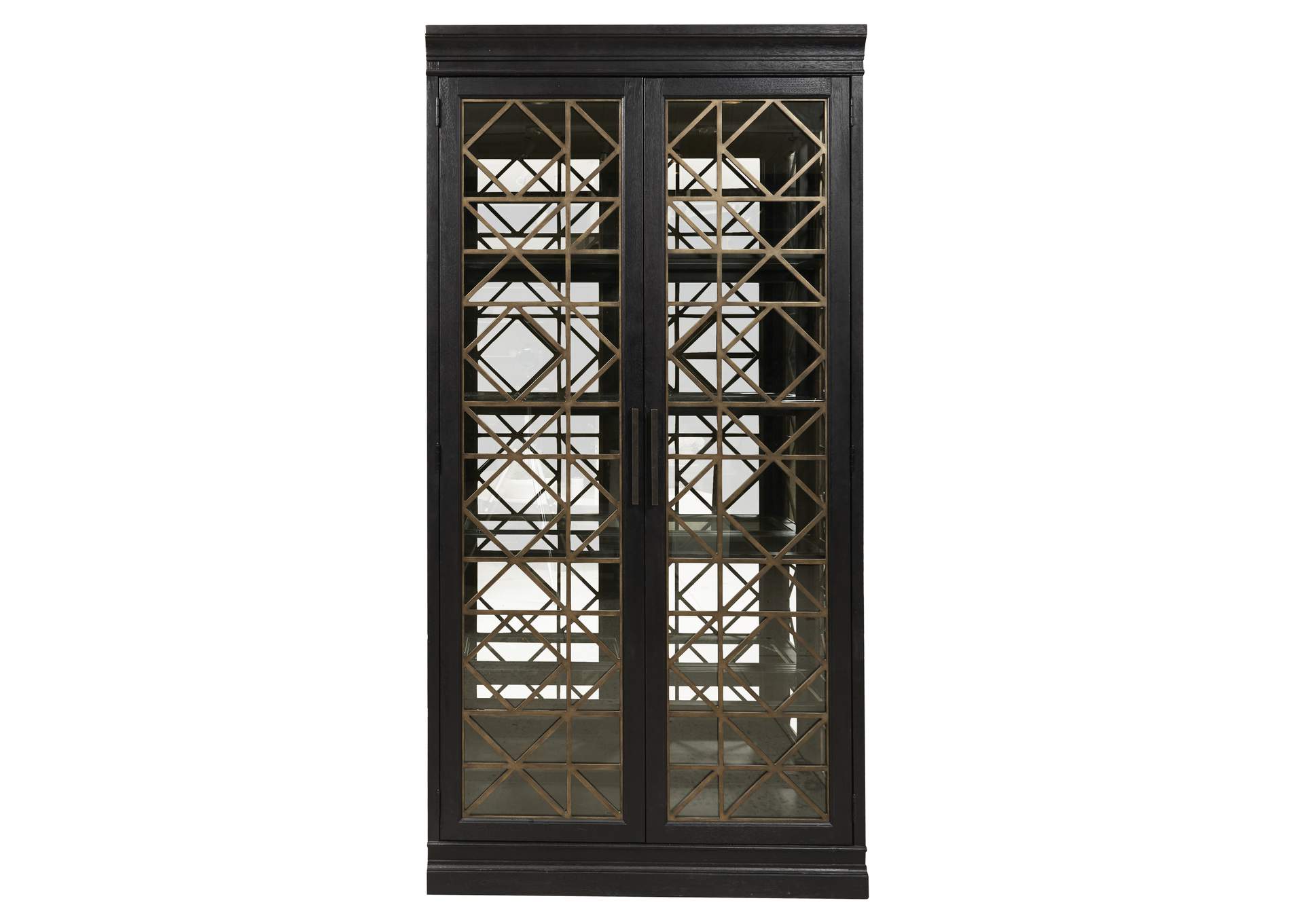 4 Shelf Display Cabinet with Decorative Glass Doors,Pulaski Furniture