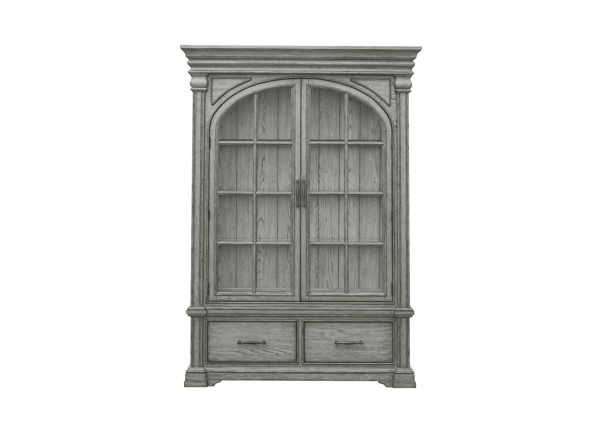 Madison Ridge Light Grey Wooden China Cabinet,Pulaski Furniture