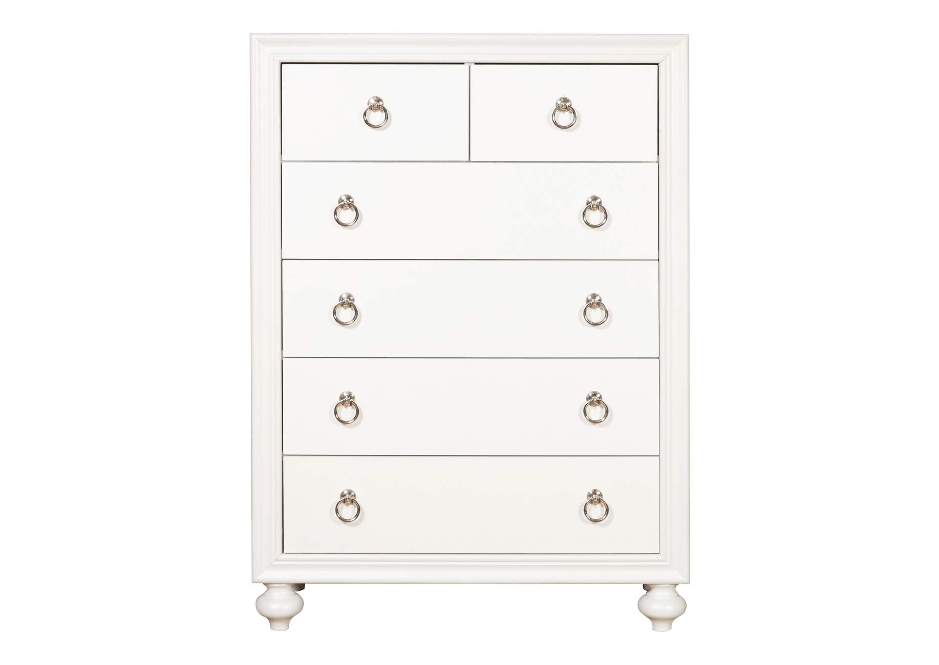 Bella Youth Six Drawer Chest in White,Pulaski Furniture