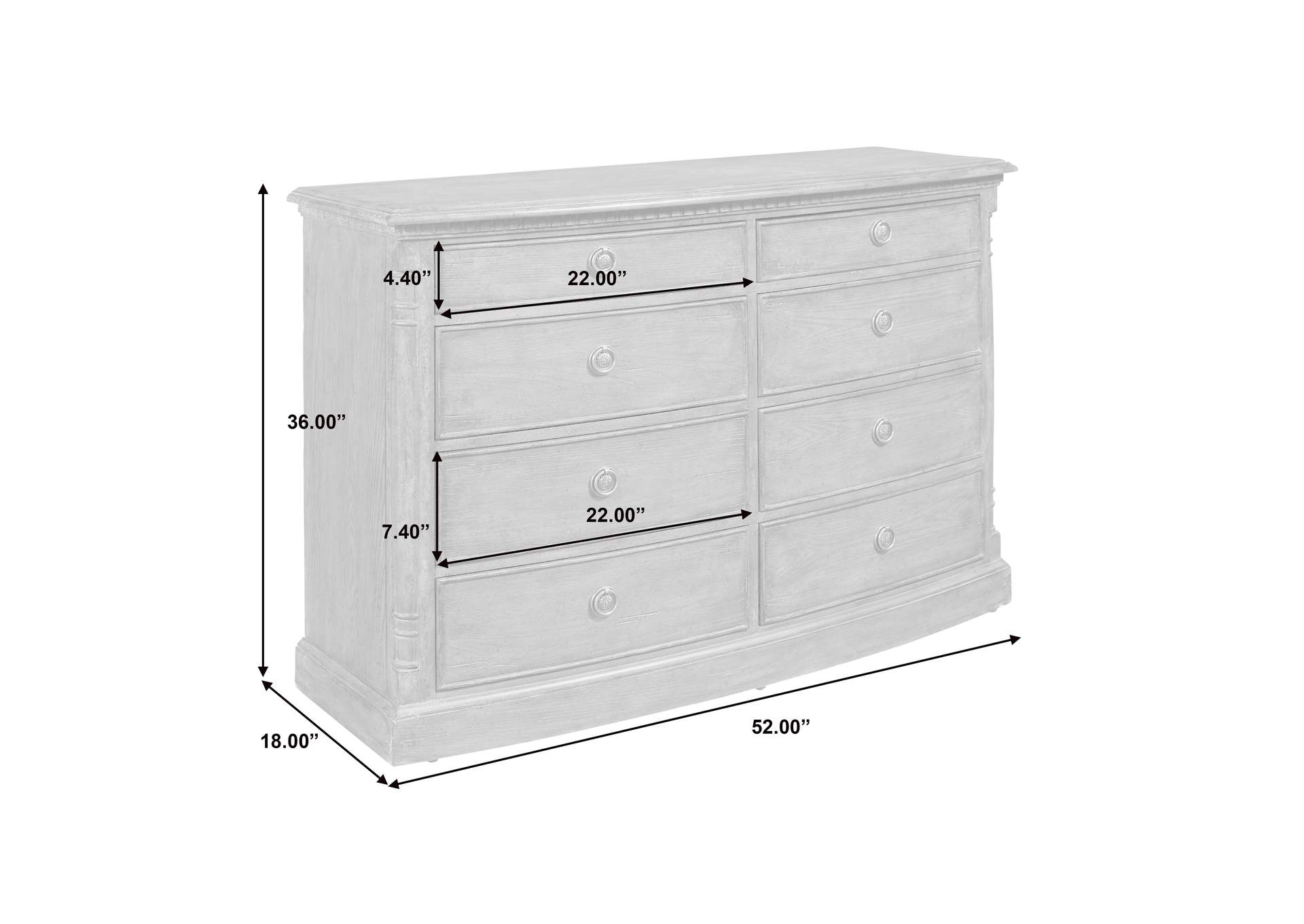 Robin Egg Blue 8 Drawer Dressing Chest,Pulaski Furniture