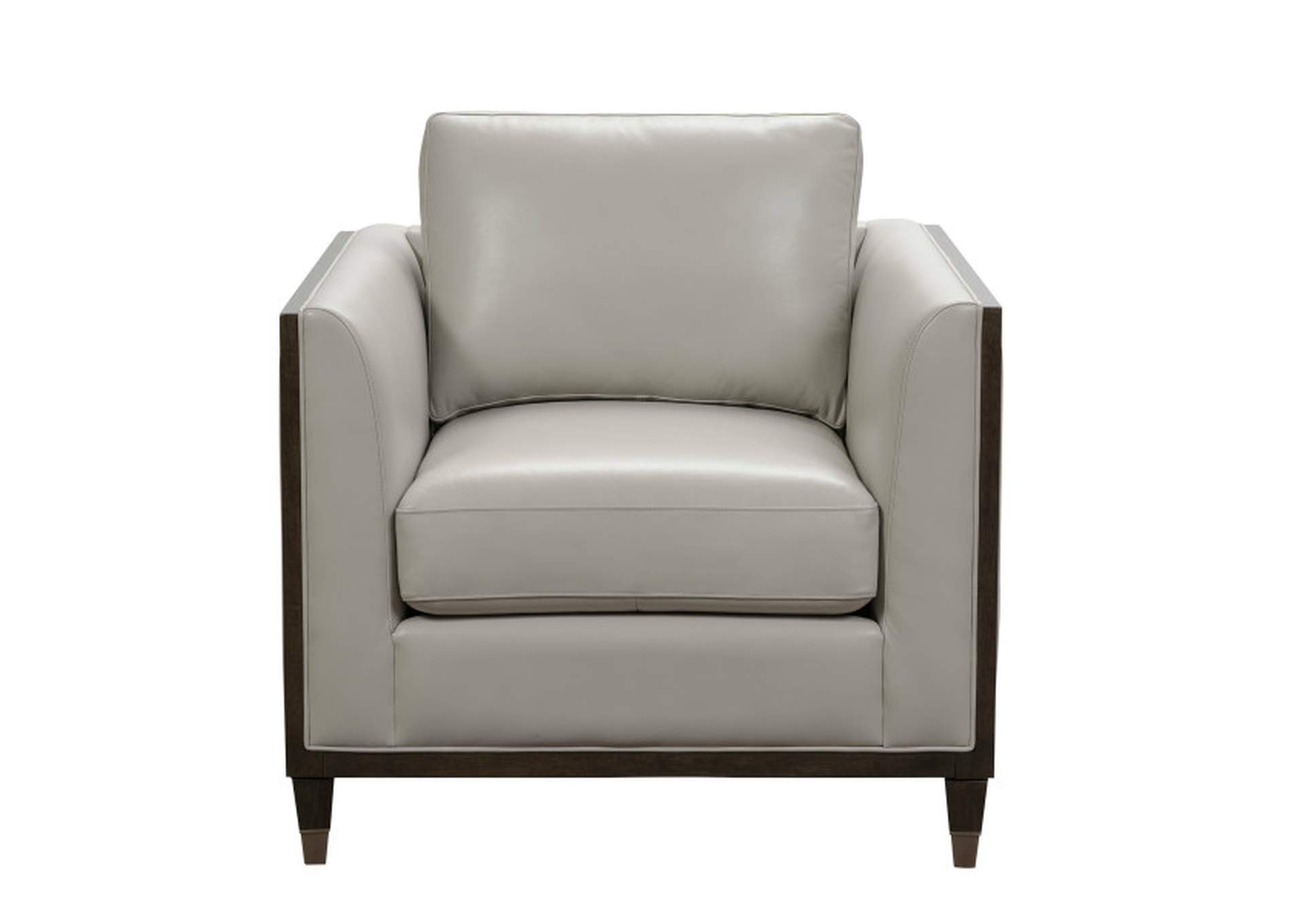 Addison Leather Accent Chair in Frost Grey,Pulaski Furniture