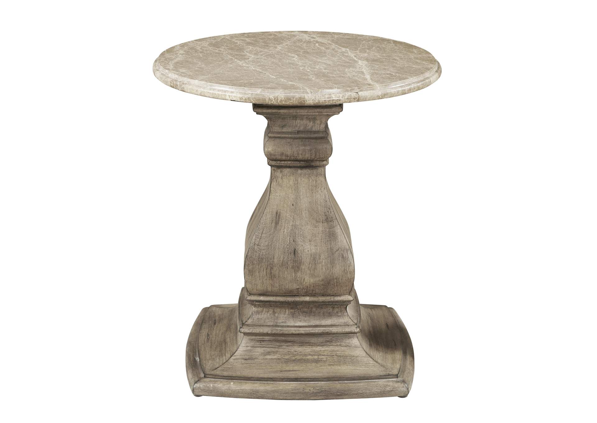 Garrison Cove Round End Table with Stone Top,Pulaski Furniture