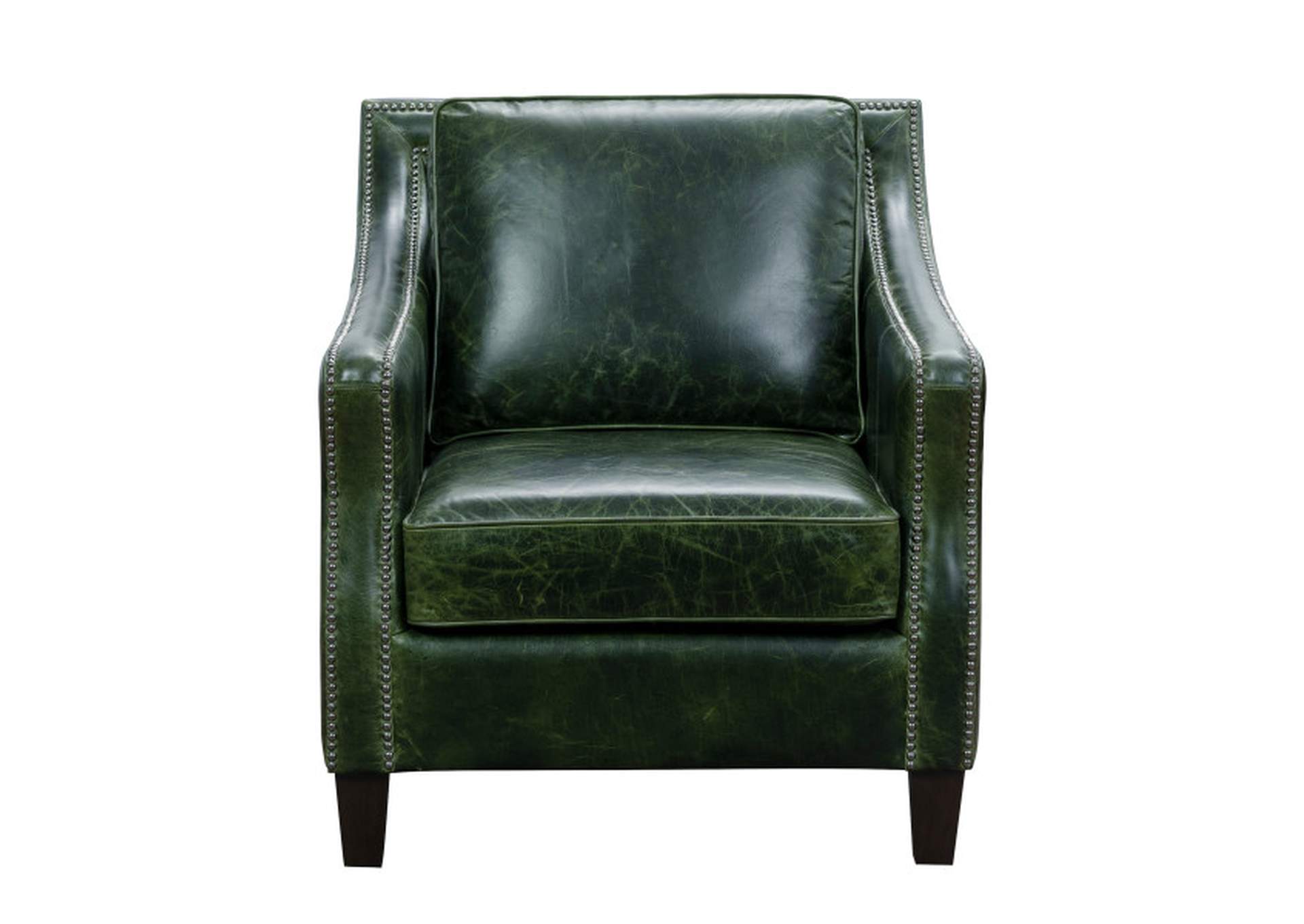 Miles Leather Accent Chair in Fescue Green,Pulaski Furniture