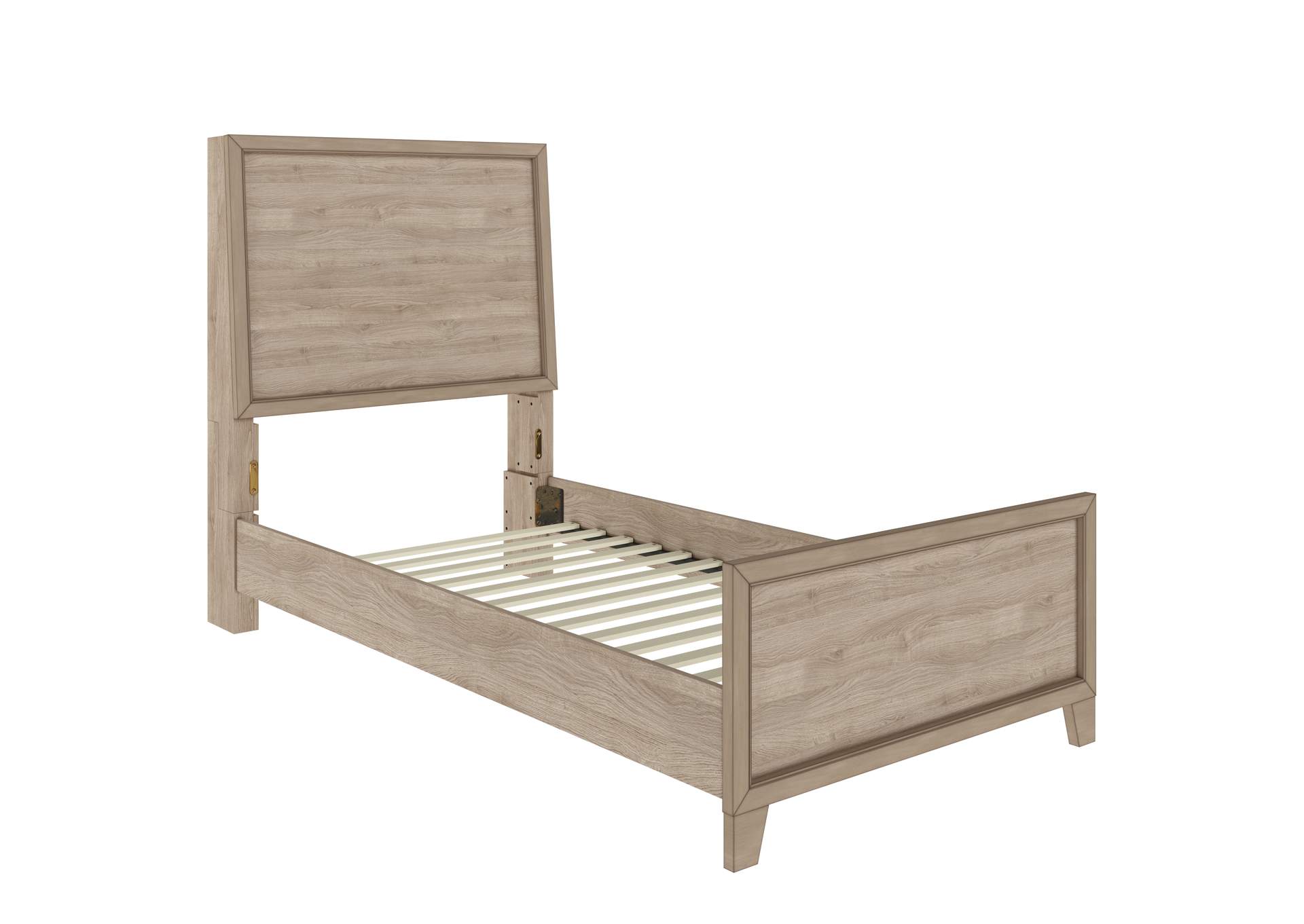 Kids Twin Panel Bed in River Birch Brown,Pulaski Furniture