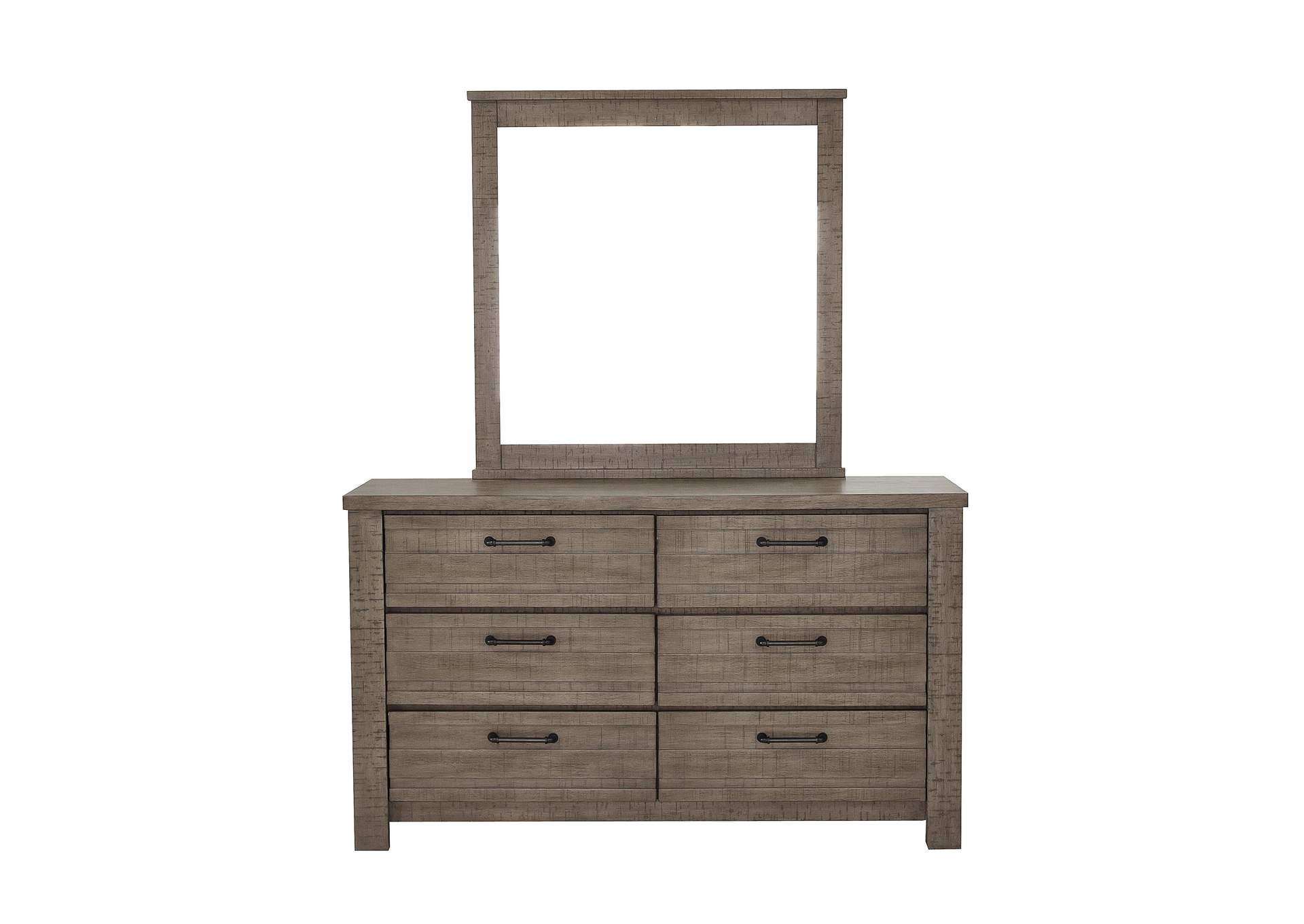 Ruff Hewn 6 Drawer Dresser in Weathered Taupe,Pulaski Furniture