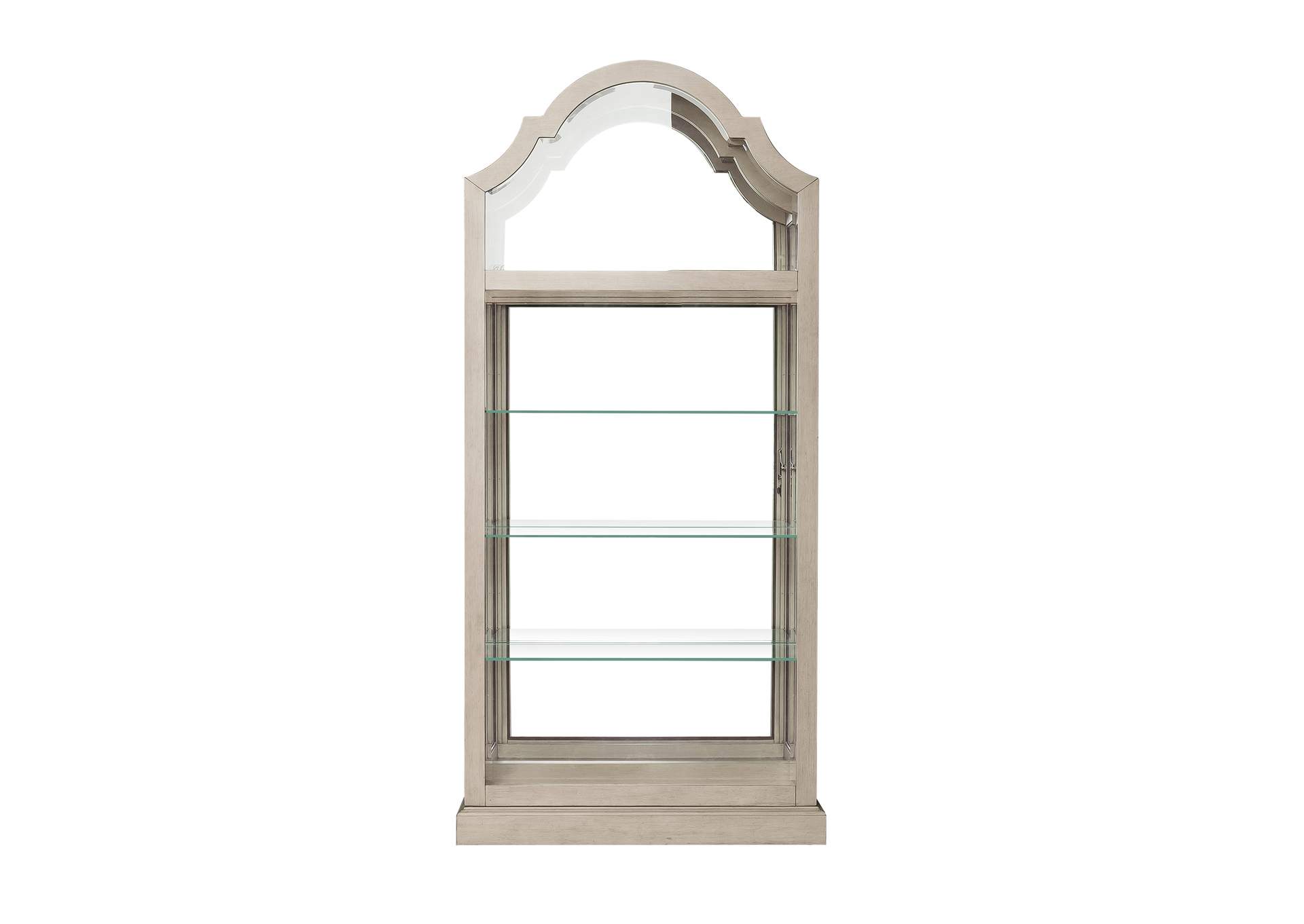Mirrored Back Sliding Door Curio with Puck Light,Pulaski Furniture