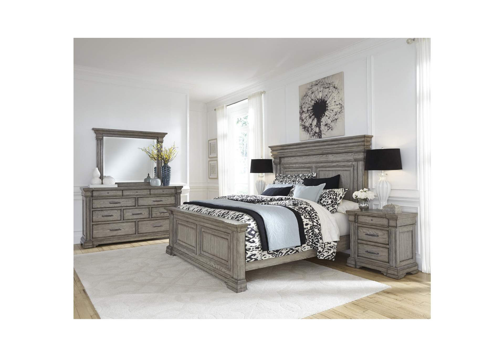 Madison Ridge Queen Panel Bed in Heritage Taupe,Pulaski Furniture