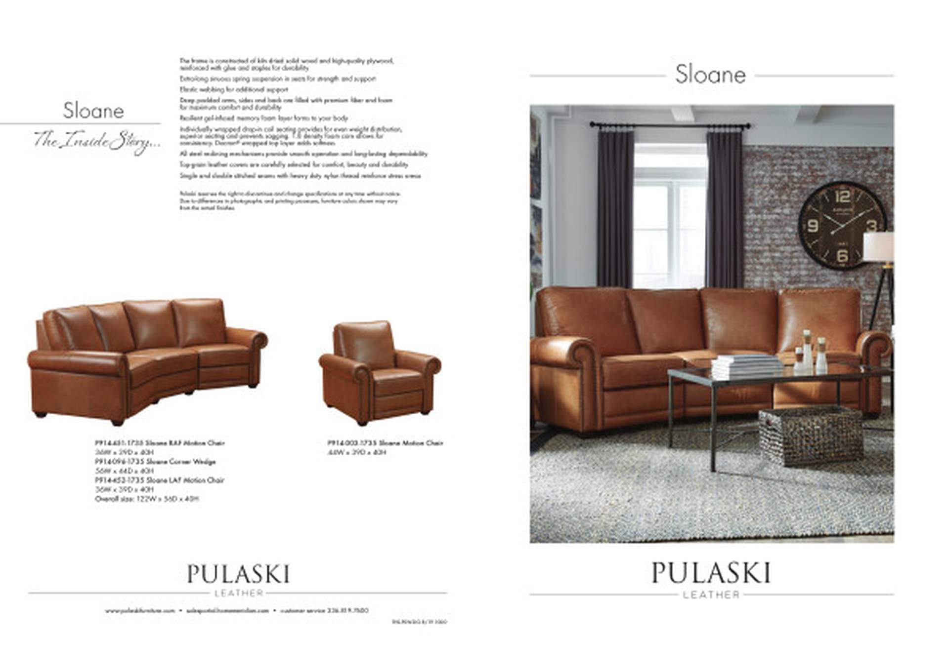 Sloane Matching Chair with Motion in Brown,Pulaski Furniture