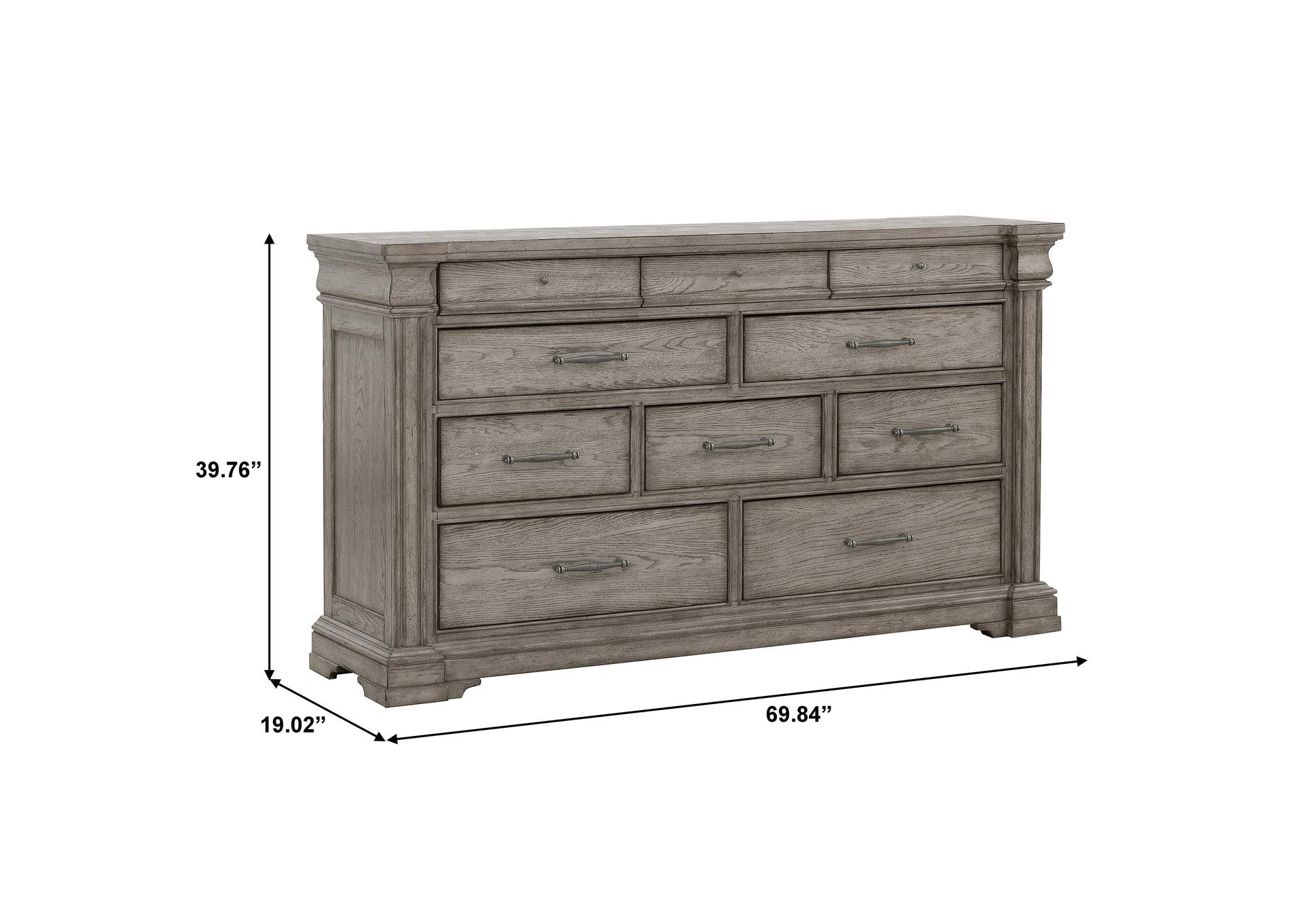 Madison Ridge 10 Drawer Dresser in Heritage Taupe,Pulaski Furniture