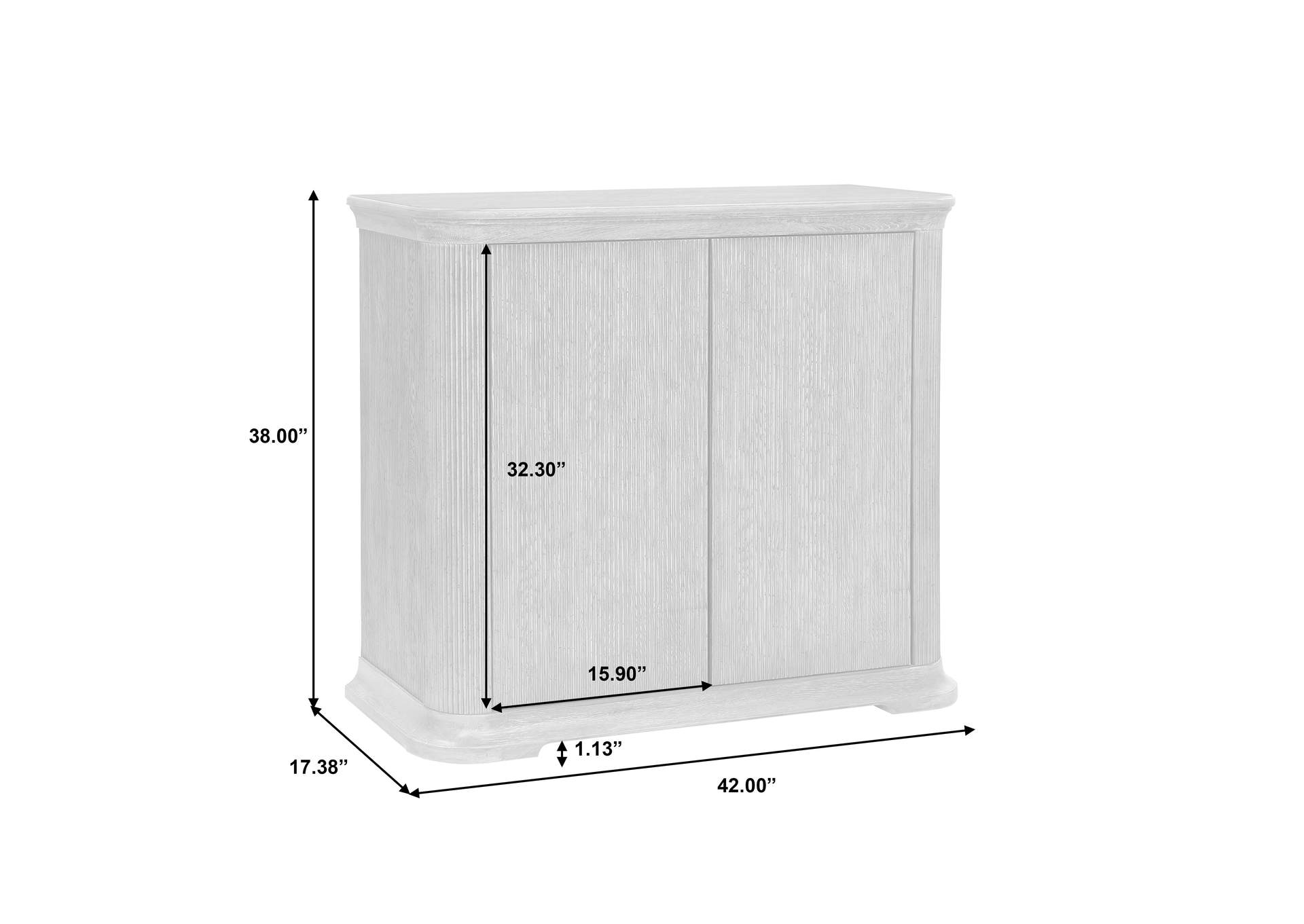 Reeded 2 Door Accent Chest with Shelves,Pulaski Furniture