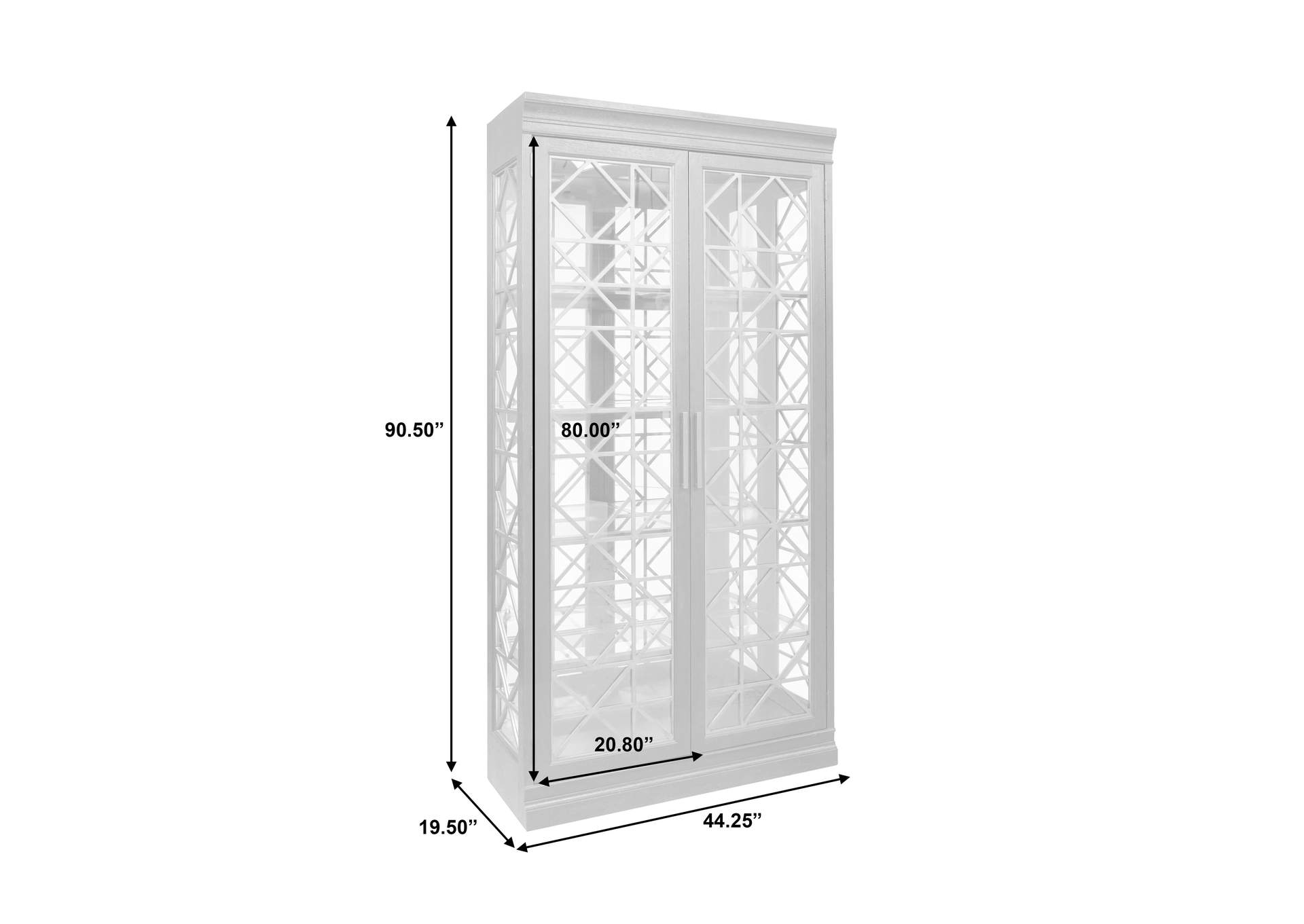 4 Shelf Display Cabinet with Decorative Glass Doors,Pulaski Furniture