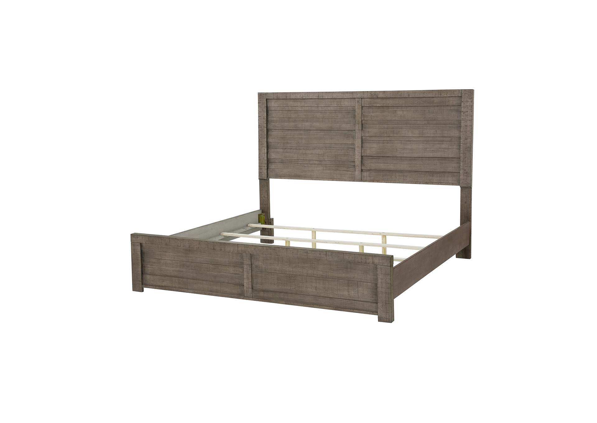 Ruff Hewn Queen Panel Bed in Weathered Taupe,Pulaski Furniture