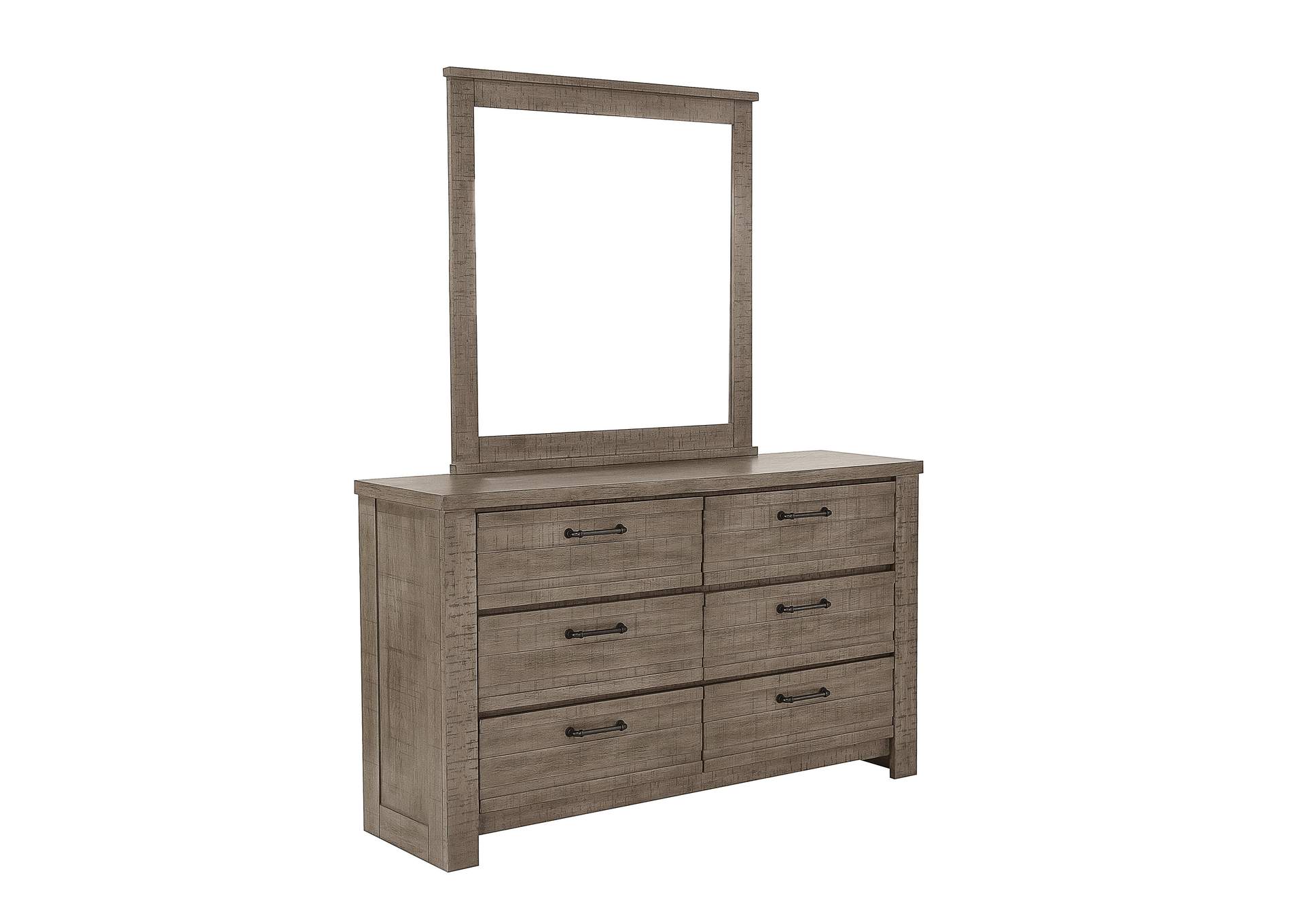 Ruff Hewn 6 Drawer Dresser in Weathered Taupe,Pulaski Furniture