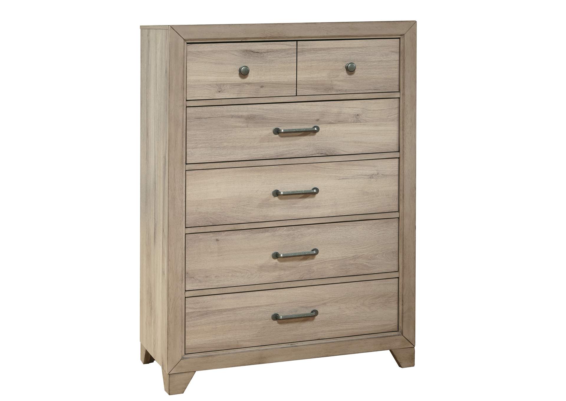 Kids 5 Drawer Vertical Chest in River Birch Brown,Pulaski Furniture