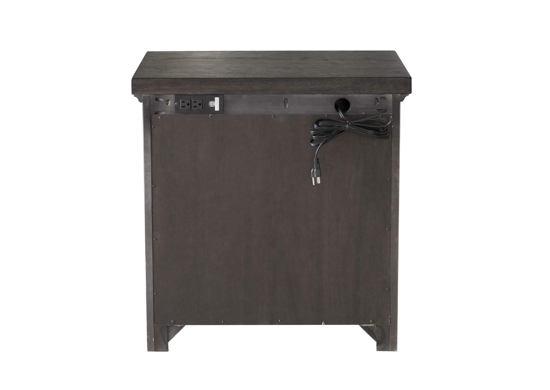 2 Drawer USB Charging Nightstand in Farmhouse Grey,Pulaski Furniture