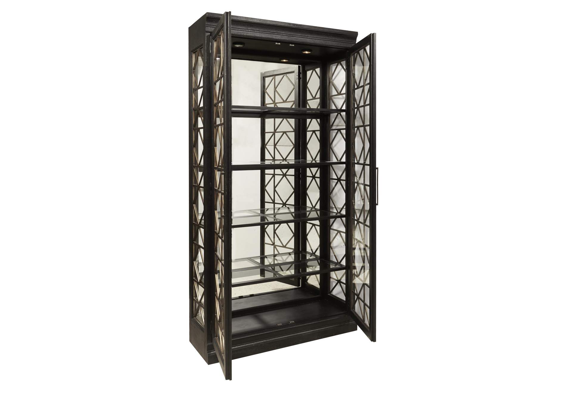 4 Shelf Display Cabinet with Decorative Glass Doors,Pulaski Furniture