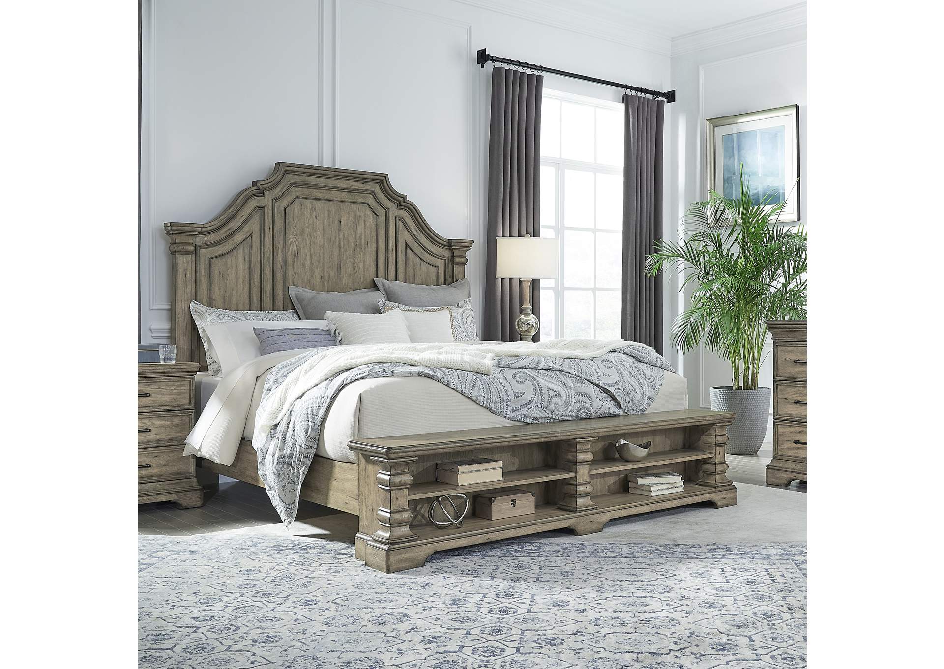 Garrison Cove California King Panel Bed with Storage Footboard,Pulaski Furniture