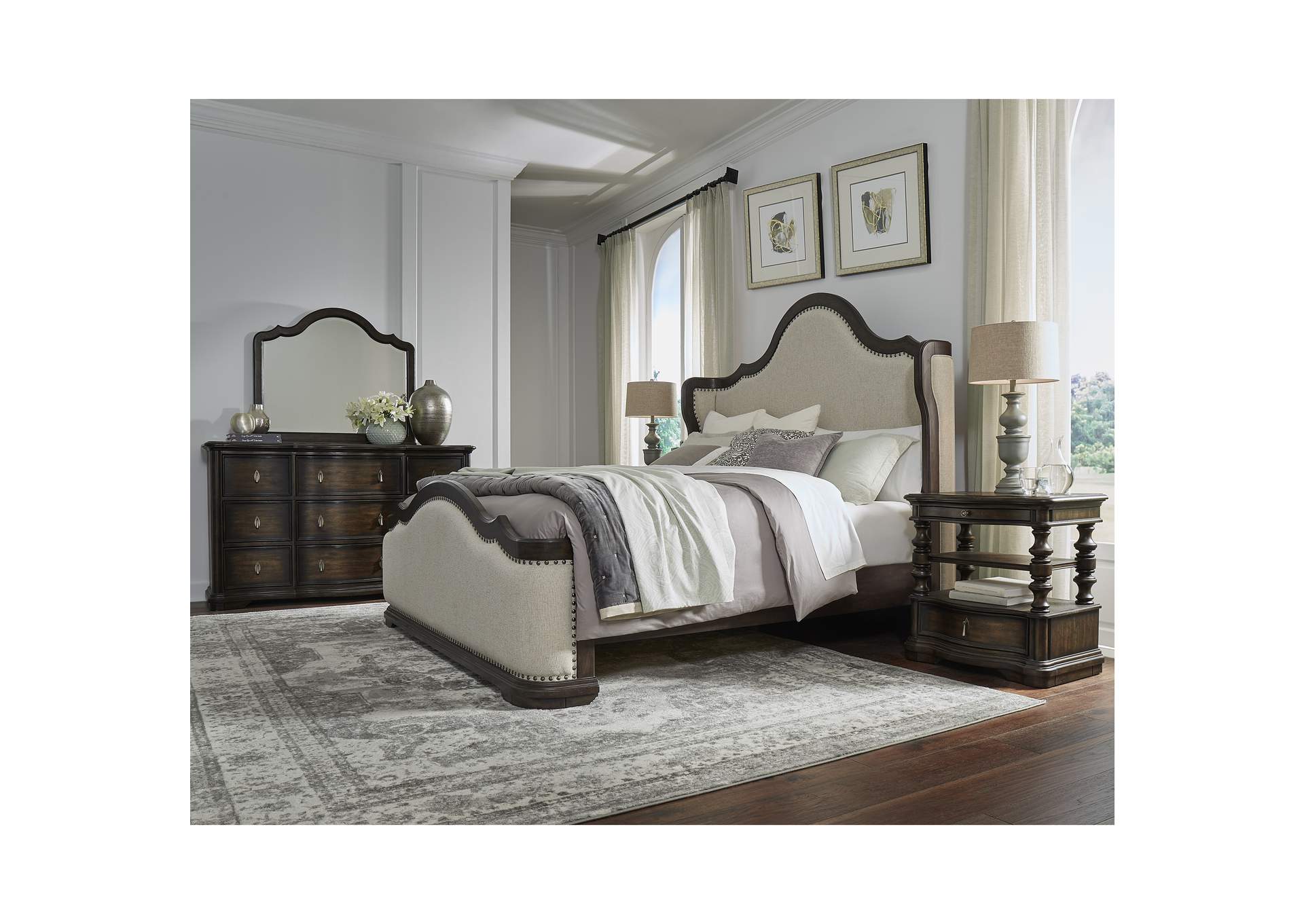 Cooper Falls Shelter-Back Queen Upholstered Bed,Pulaski Furniture