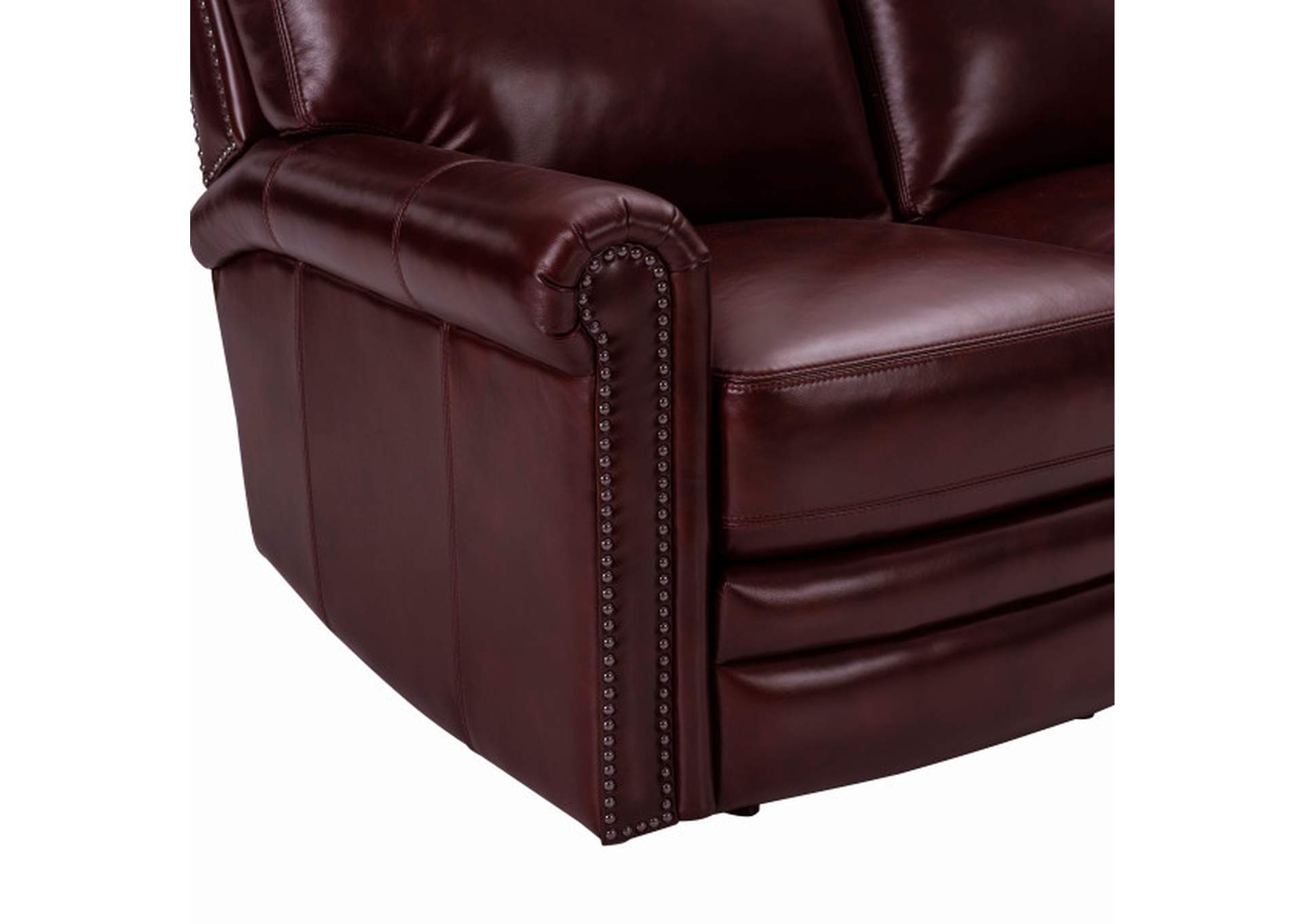 Grant Leather Power Reclining Sofa in Deep Merlot Red,Pulaski Furniture