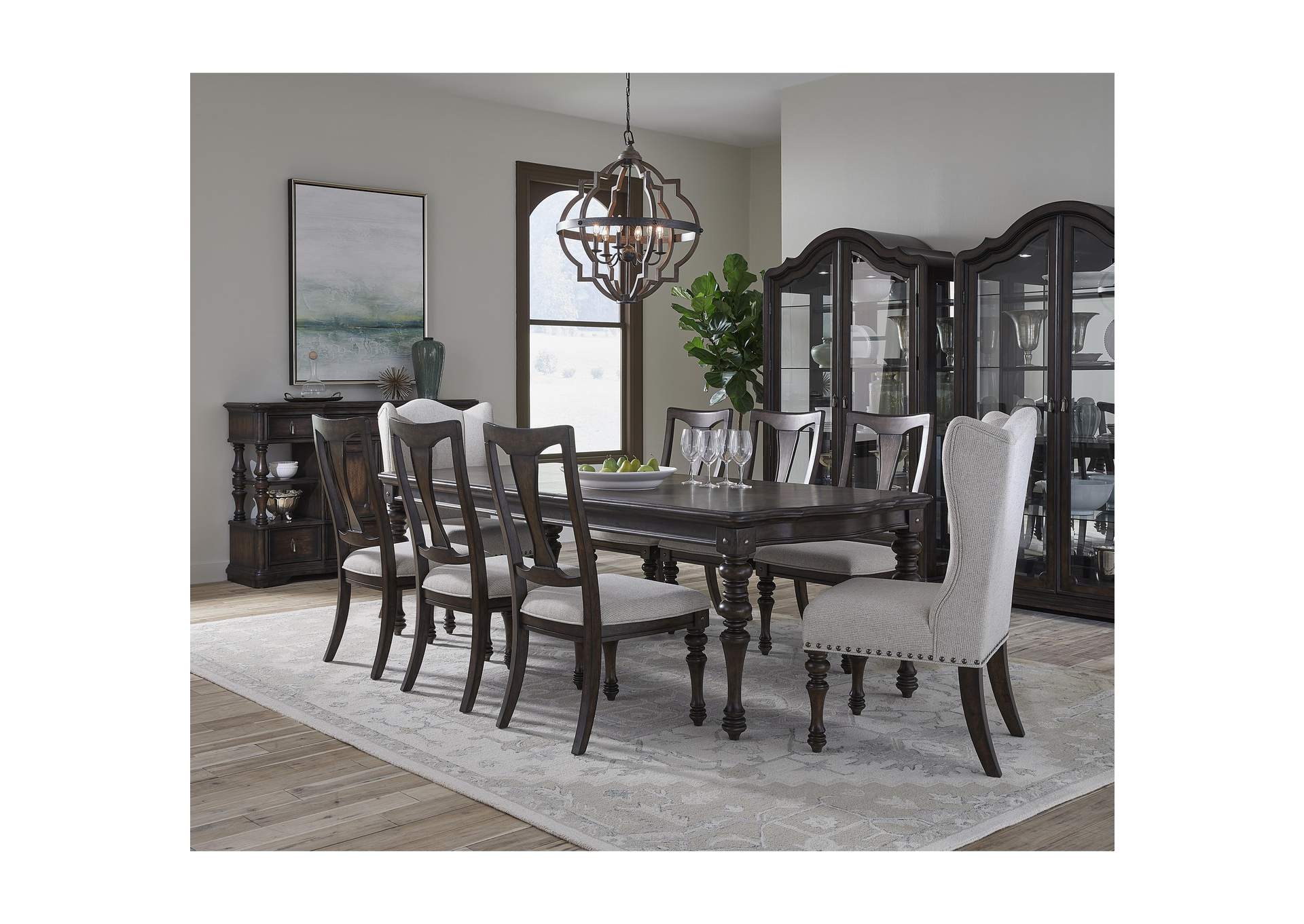 Cooper Falls Dining Table with Turned Legs,Pulaski Furniture