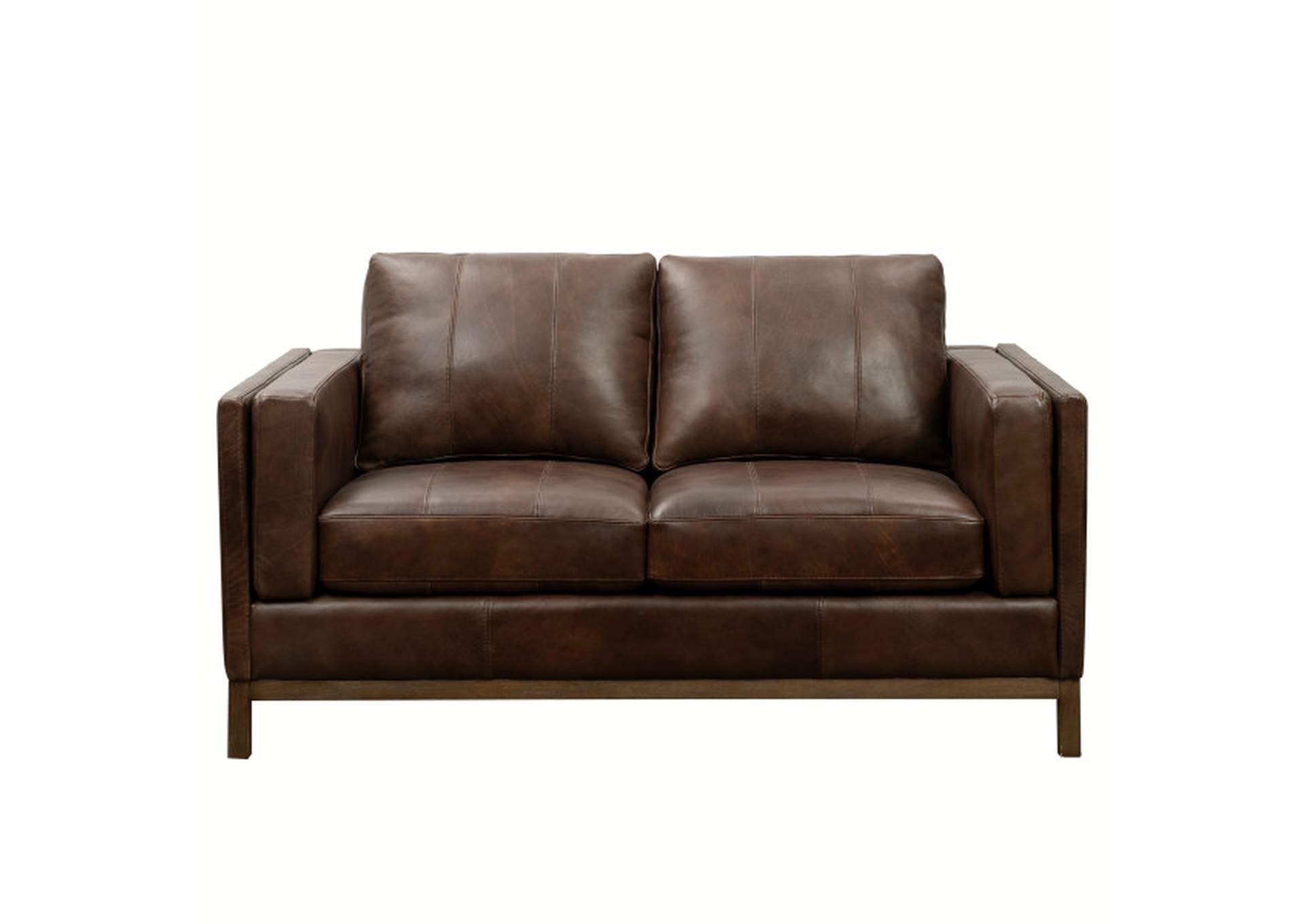 Drake Brown Leather Sofa Set W/ Sofa & Loveseat,Pulaski Furniture
