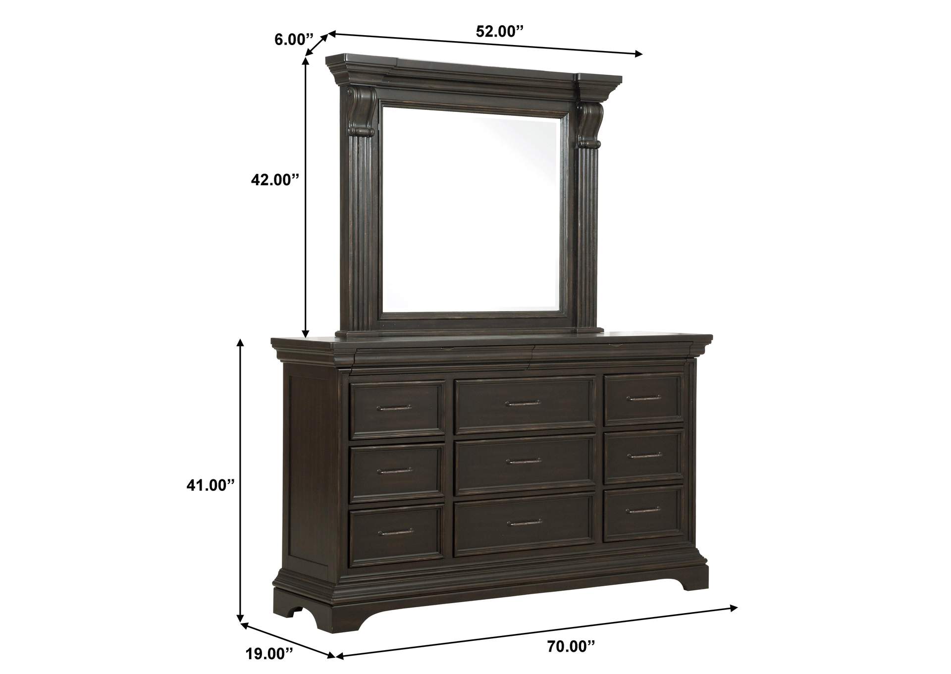 Caldwell Dresser/Mirror,Pulaski Furniture