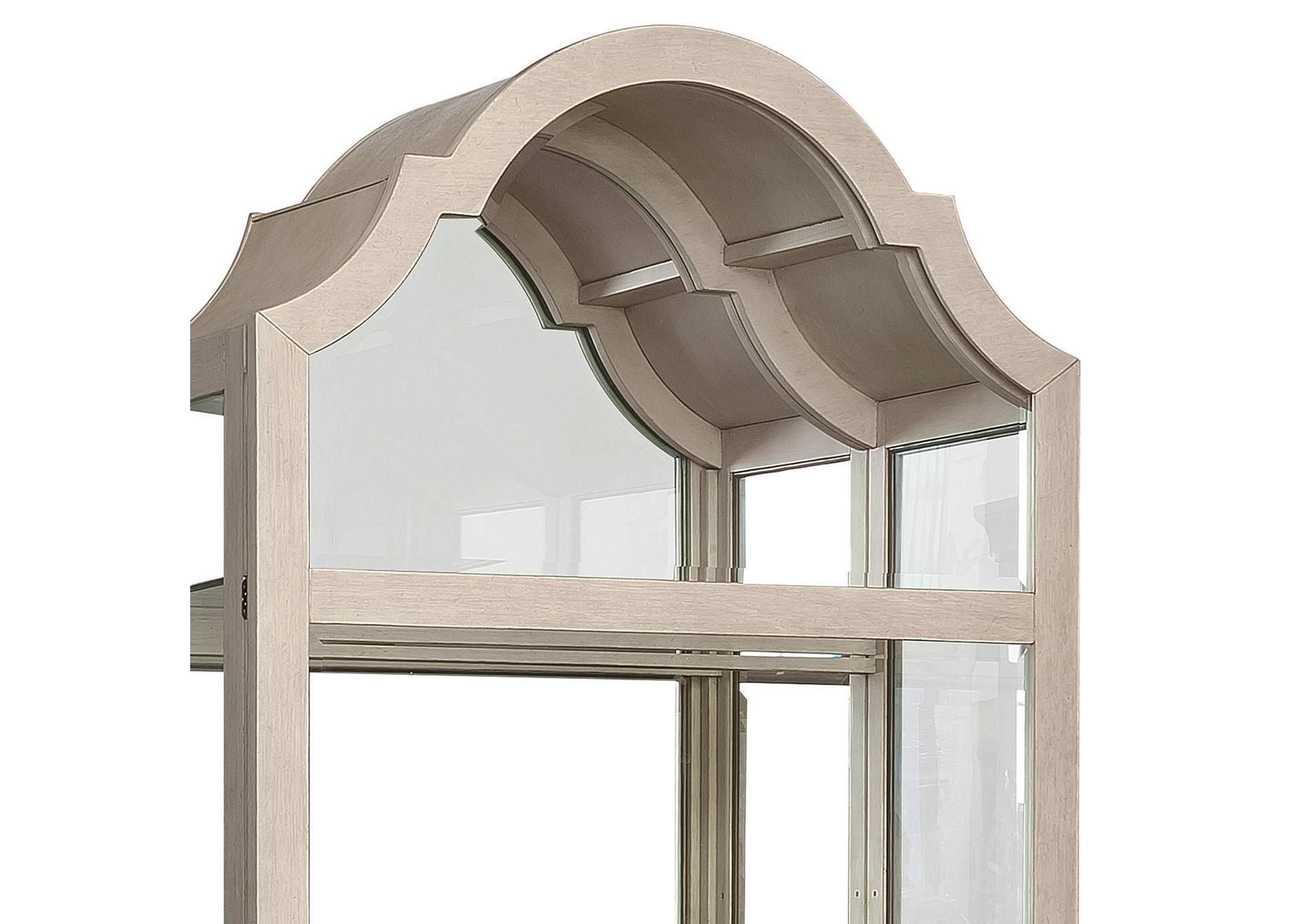 Mirrored Back Sliding Door Curio with Puck Light,Pulaski Furniture