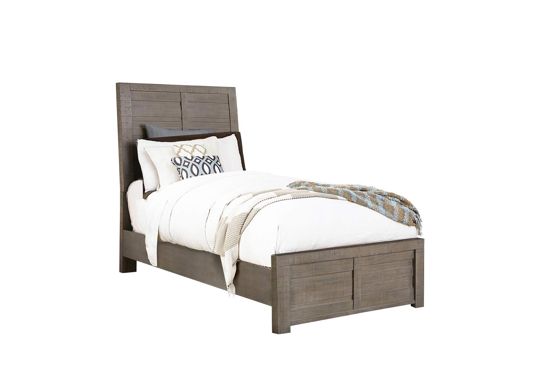 Ruff Hewn Twin Panel Bed in Weathered Taupe,Pulaski Furniture