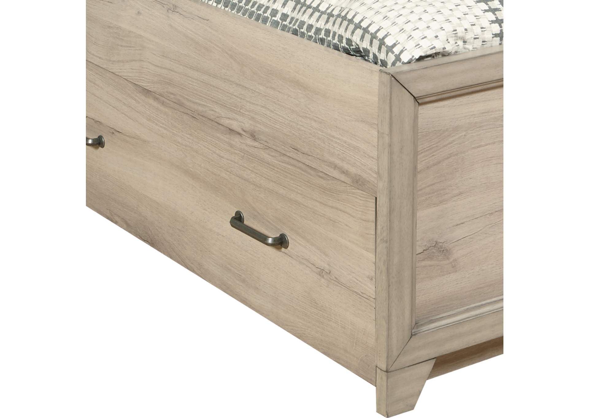 Kids Twin Panel Bed with Trundle in River Birch Brown,Pulaski Furniture