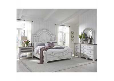 Image for Glendale Estates Antique White Transom Panel Queen Bed