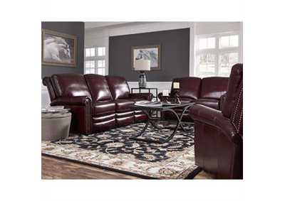 Grant Deep Merlot Red Leather Power Sofa Set W/ Sofa, Armchair & Loveseat