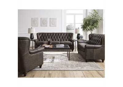 Image for Charlie Heritage Brown Leather Sofa Set W/ Sofa & Loveseat