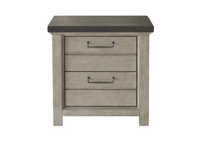 Image for 2 Drawer USB Charging Nightstand in Farmhouse Grey