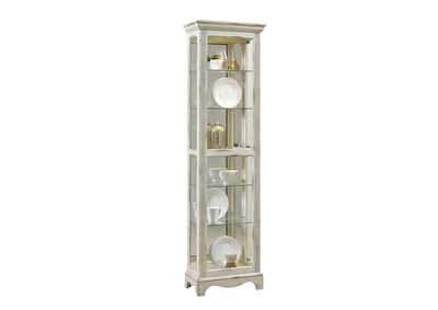 Side Entry 5 Shelf Curio Cabinet in Weathered White