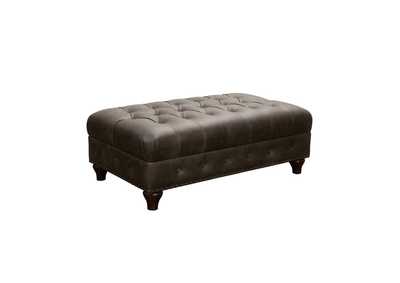 Image for Charlie Leather Cocktail Ottoman in Heritage Brown