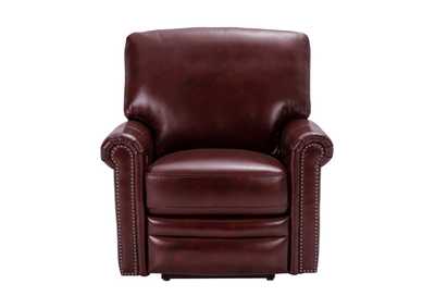 Image for Grant Leather Power Recliner in Deep Merlot Red