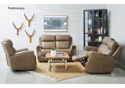 Image for Riley Light Brown Leather Power Recliner