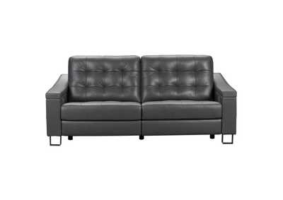 Image for Parker Tufted Leather Power Reclining Sofa in Storm Gray